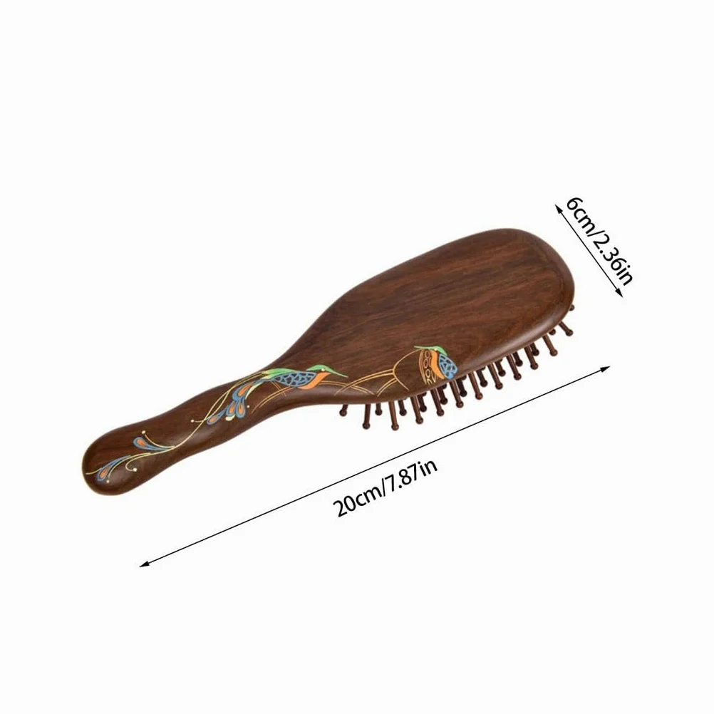 Peine Para Barba Peine de masaje con bolsa aire for el cuidado del cabello for mujeres cojín largo y rizado madera maciza alisador Herramientas Para Peinar El Cabello
