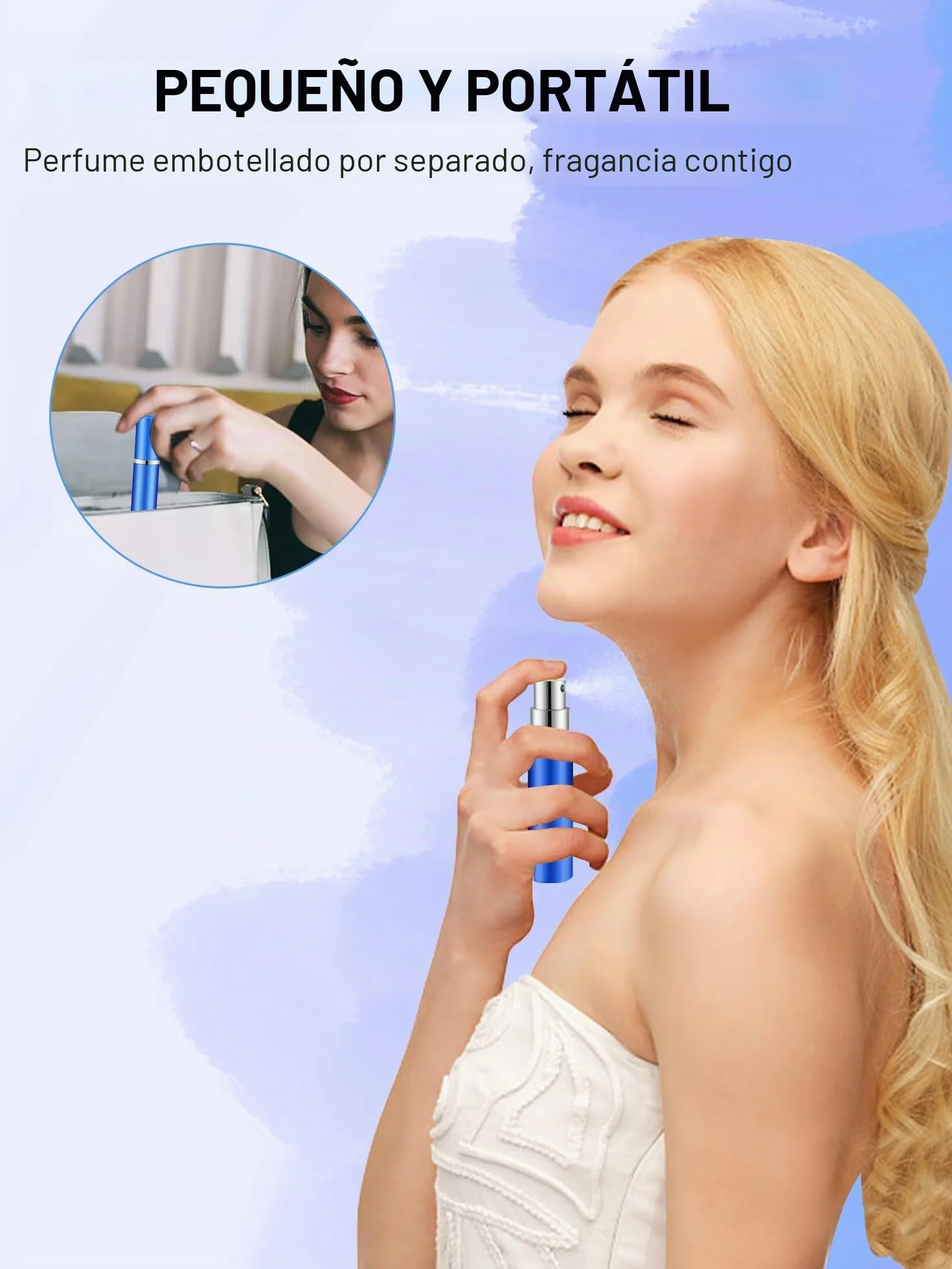 Atomizador Perfume Recargable 5ml 3 Piezas Mini Spray para Viajes
