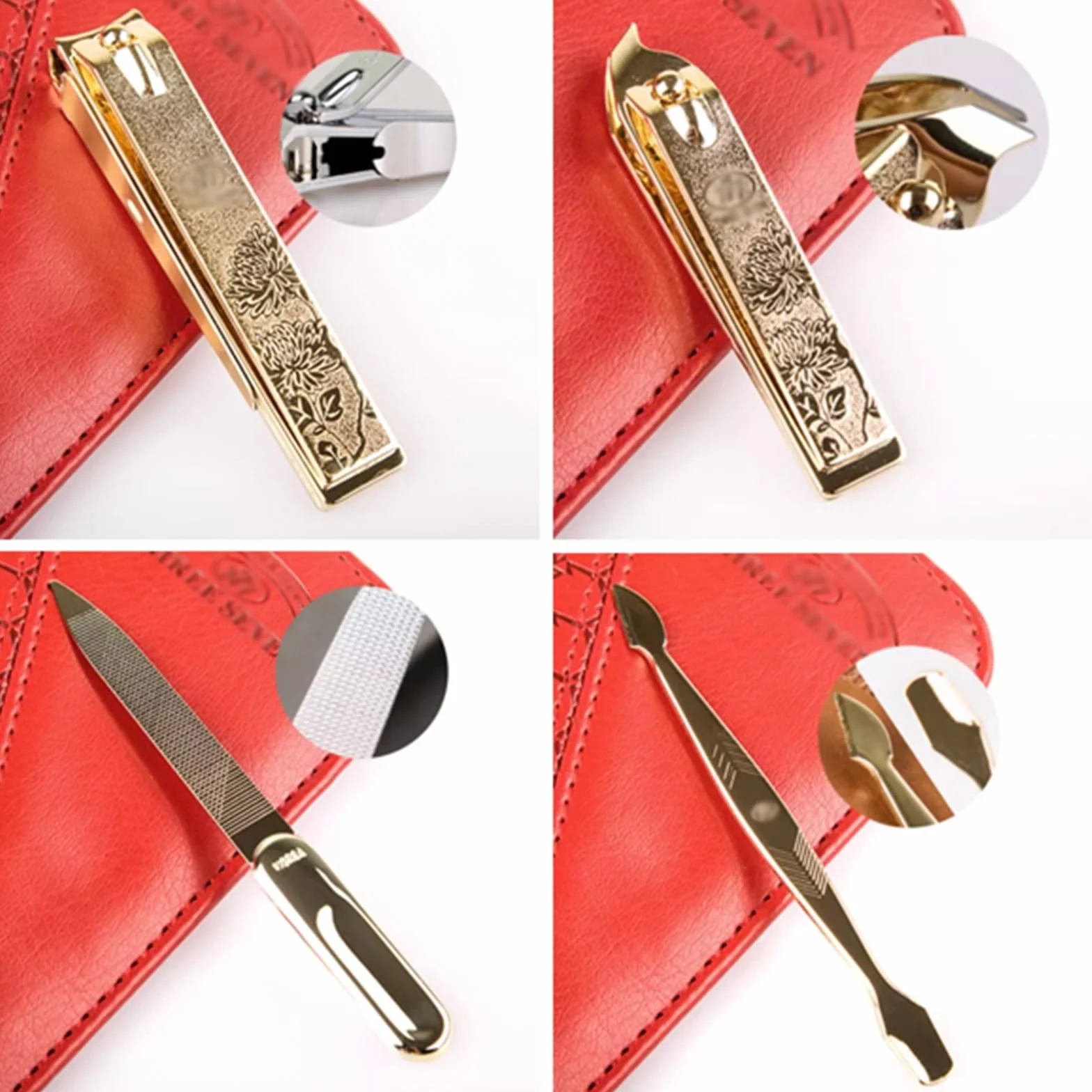 Juego de manicura Juego de cortaúñas Juego de manicura de 9 piezas, kit de cortaúñas, herramientas profesionales for el cuidado de uñas de acero inoxidable, kit portátil de cuidado de uñas con estuch