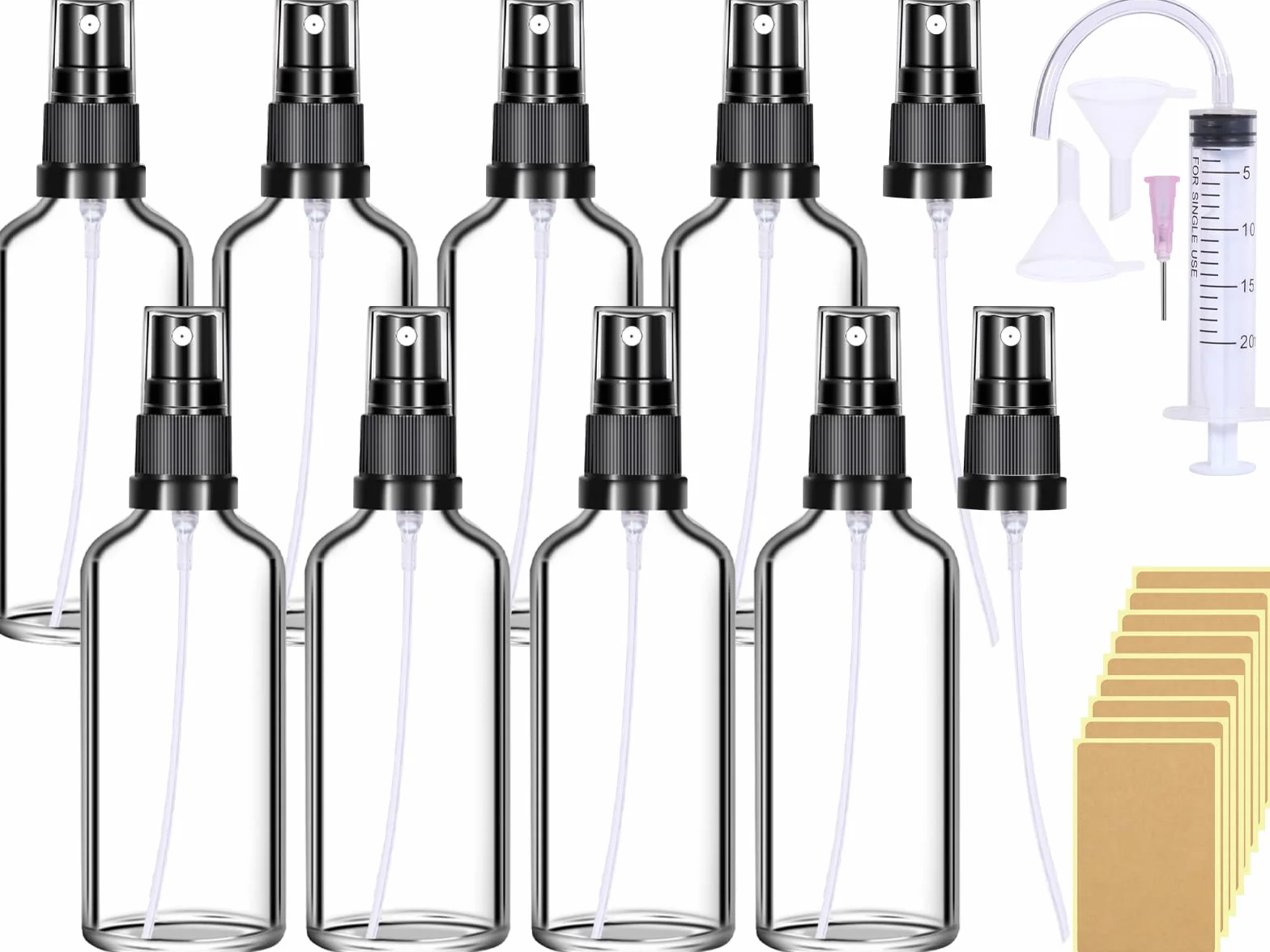 Spray Pulverizador 100ml Cristal Transparente Vacio Portatil 8pcs