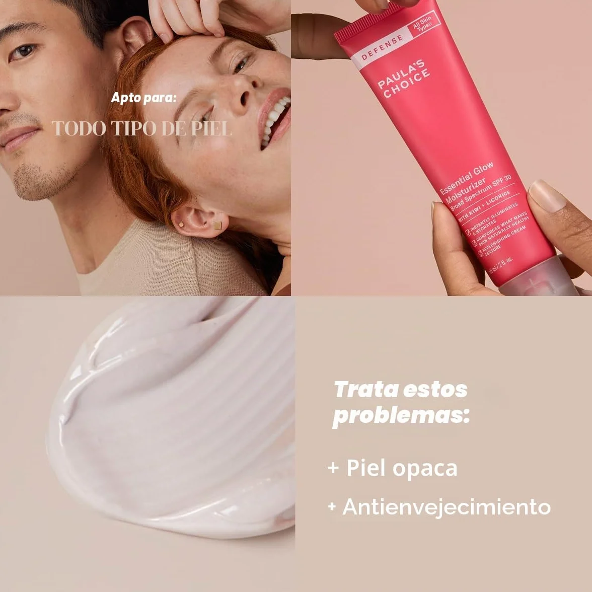 Paula's Choice Glow Crema Hidratante Facial FPS 30, 60 ml | Hidrata, Ilumina y Protege la Piel - Protege de los Efectos Nocivos de la Contaminación - Aceite de Argan y Extracto de Kiwi