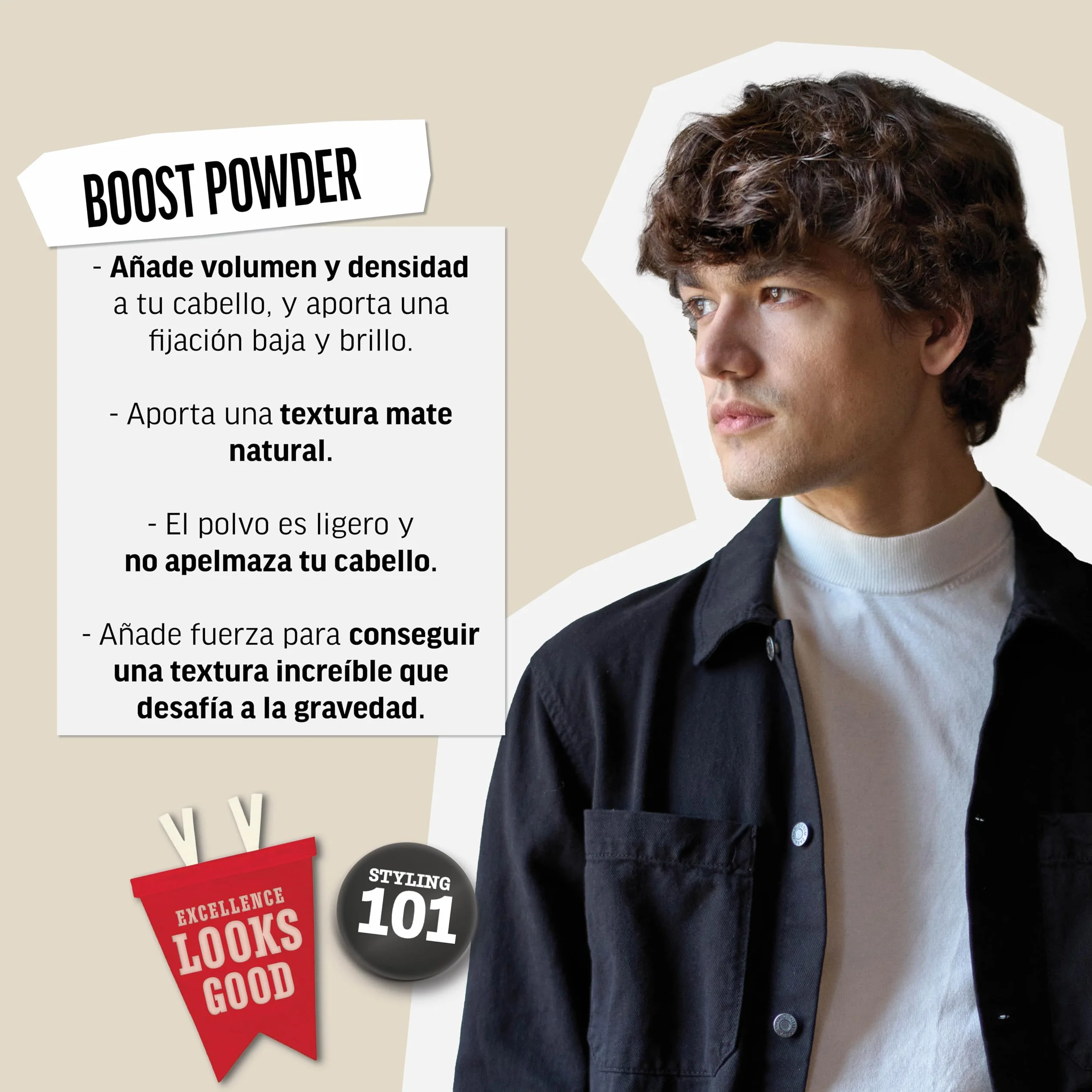 American Crew Boost Powder Polvo Voluminizador para el Pelo Volumen Cuerpo Textura Acabado Natural Mate