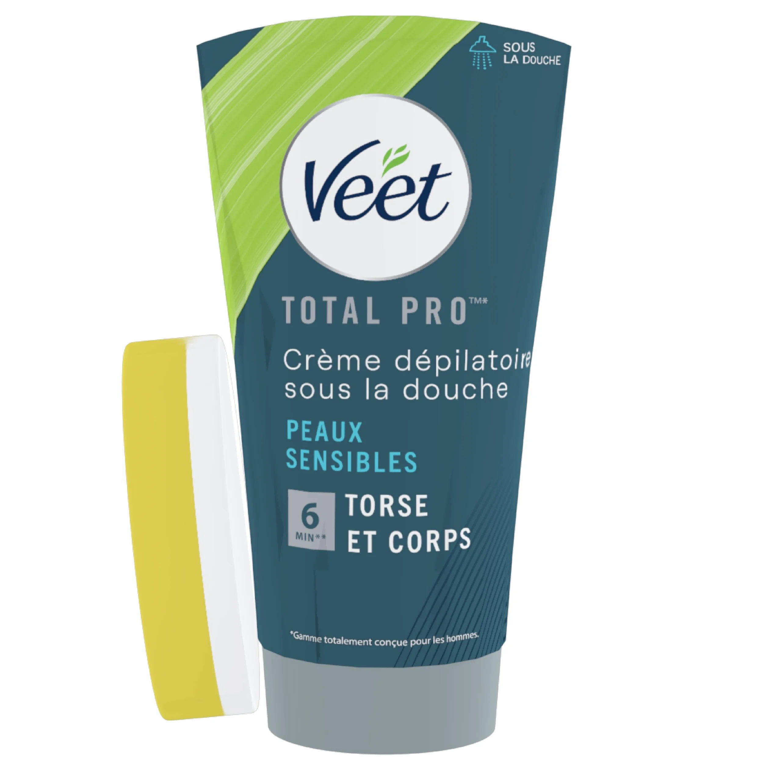 Veet Men Crème Dépilatoire Homme Sous la Douche Peaux Sensibles 150ml