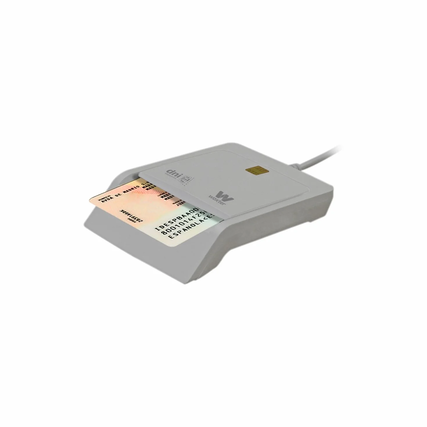 Woxter Lector DNI Electrónico Blanco, DNI 3.0 y 4.0, Plug & Play, Compatible con PC y Mac