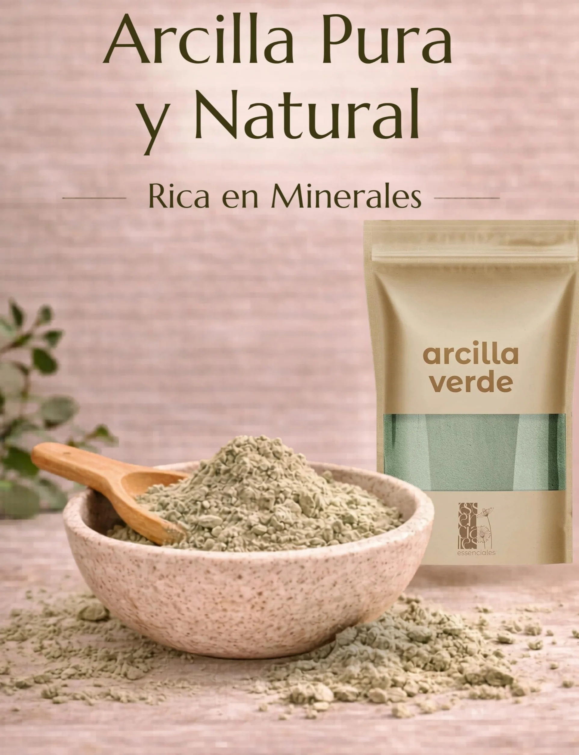 Arcilla Verde Antiinflamatoria 500g - Arcilla Verde en Polvo Purifica y Regenera