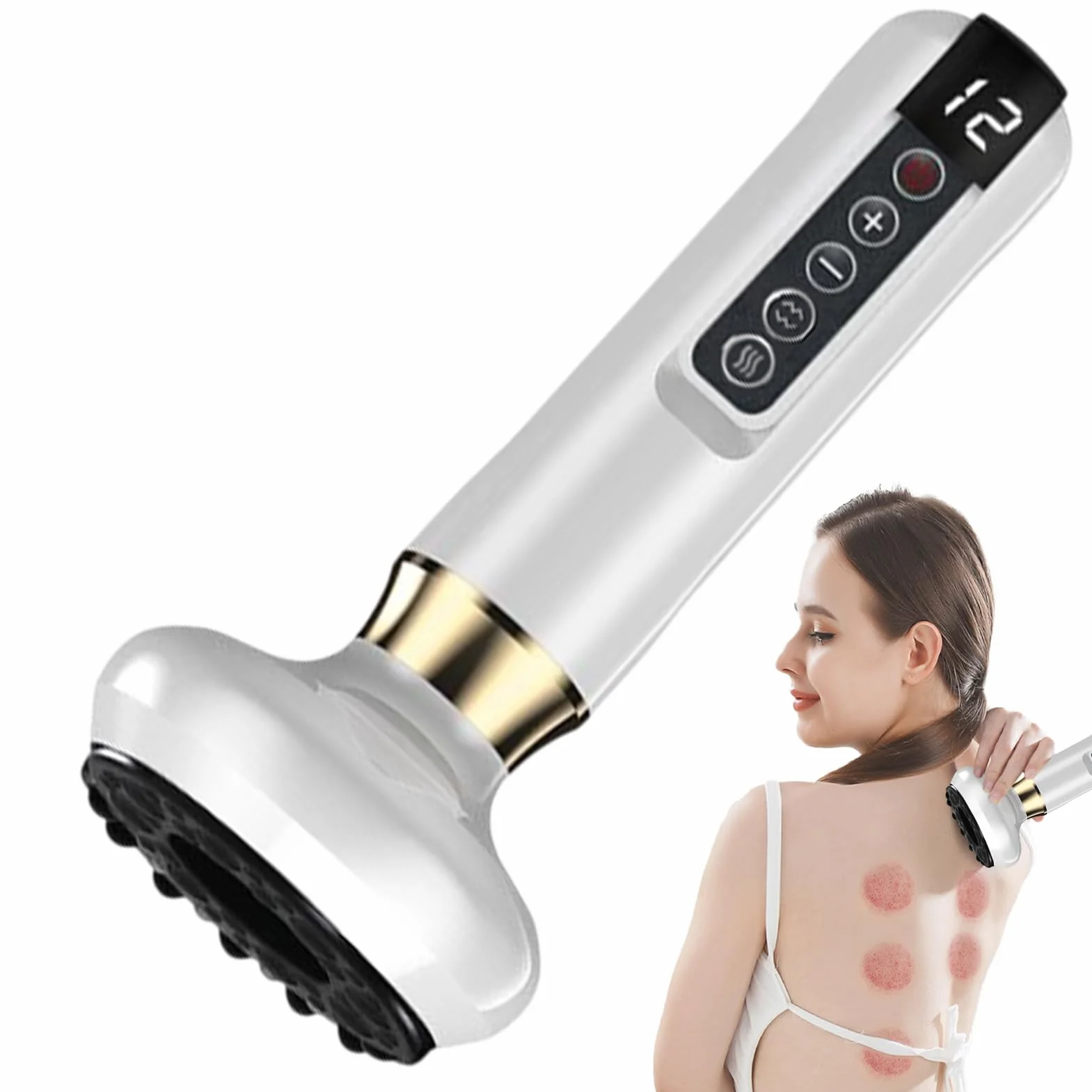 Masajeador Anti Celulitis Impermeable, Rodillo Eléctrico Portátil para Cintura Pierna Brazo Abdomen