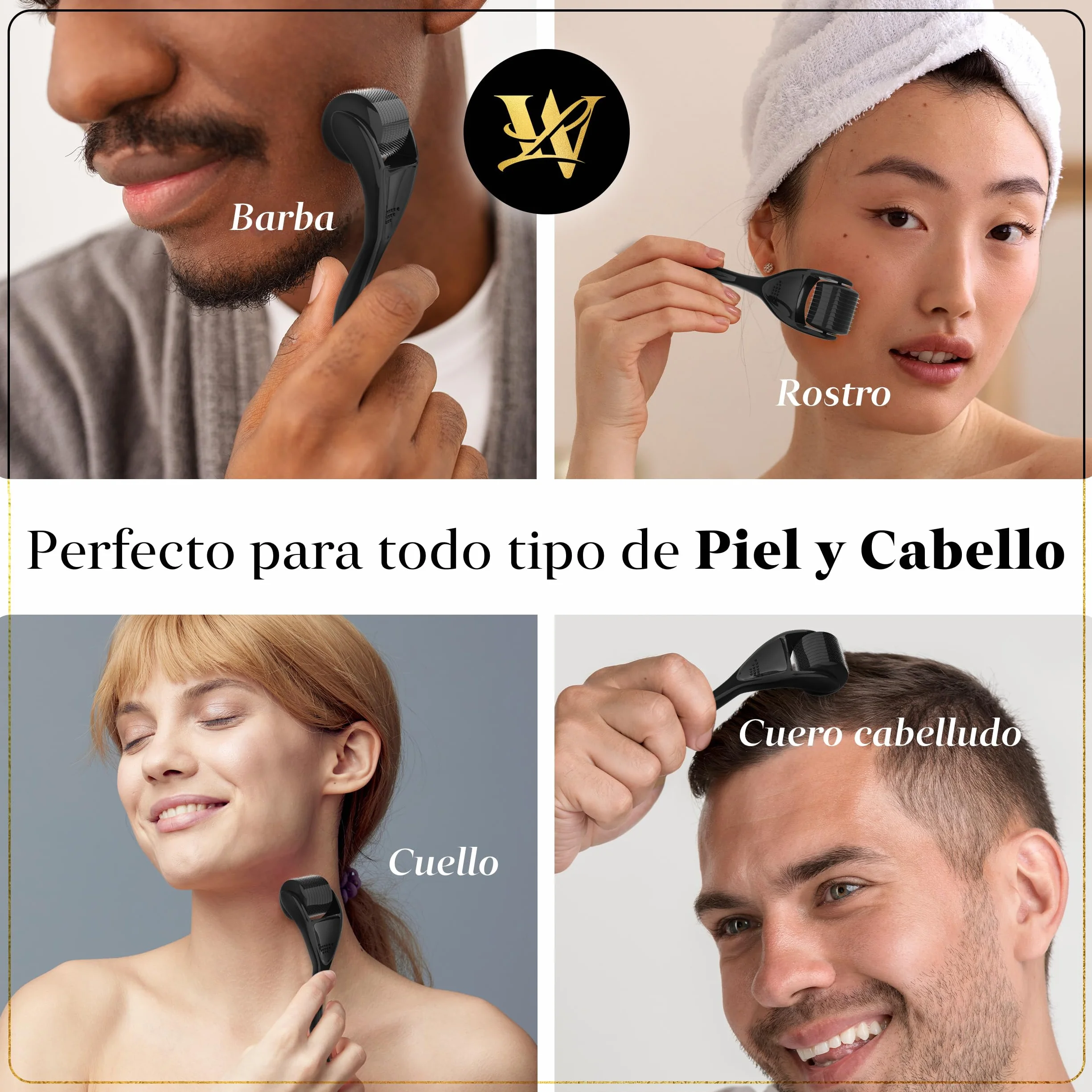 Dermaroller 0,5mm para Piel, Derma Roller Cabello y Barba con Microagujas