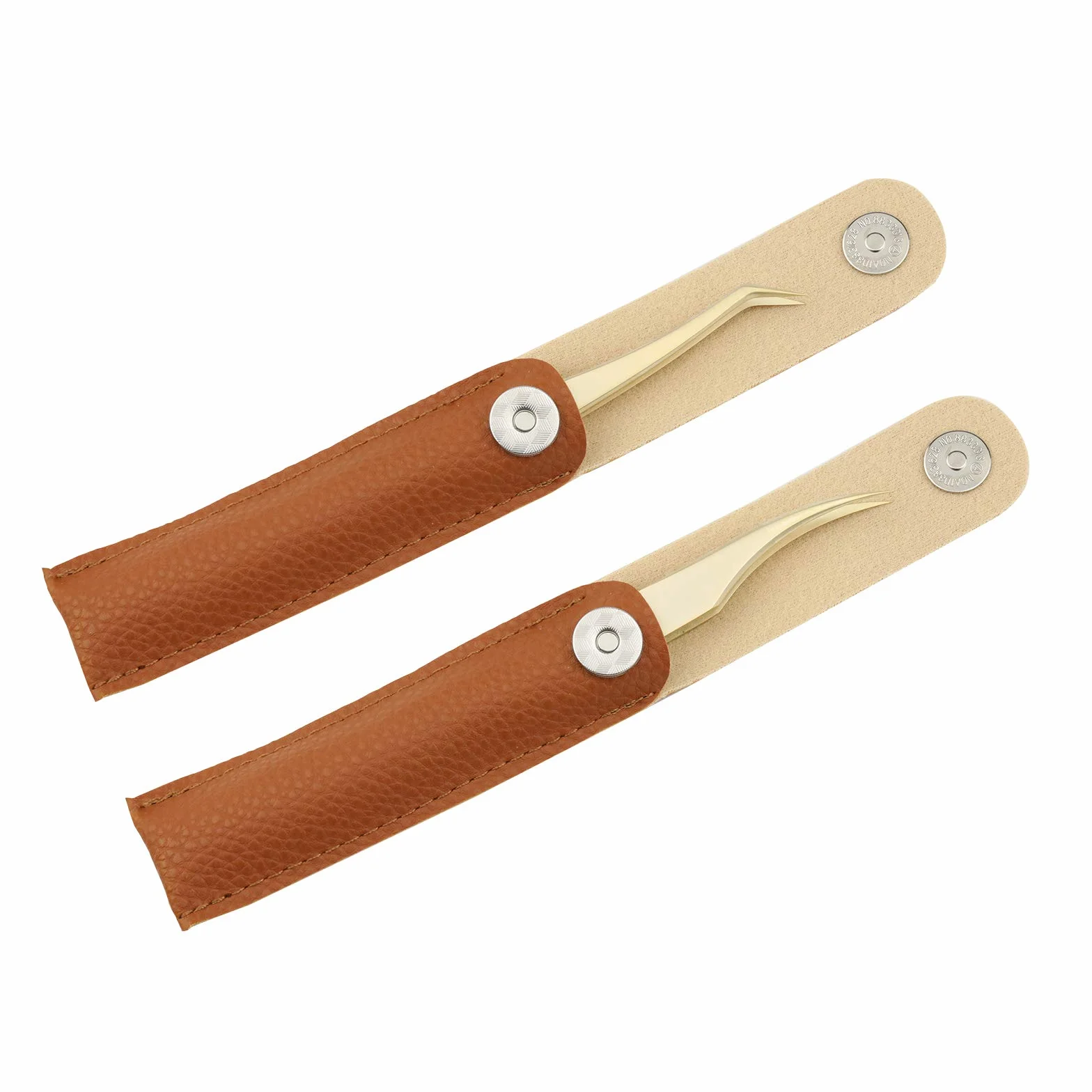 Pinzas de pestañas EMEDA profesionales doradas precisión 2 piezas juego extensiones 3D 6D Volume