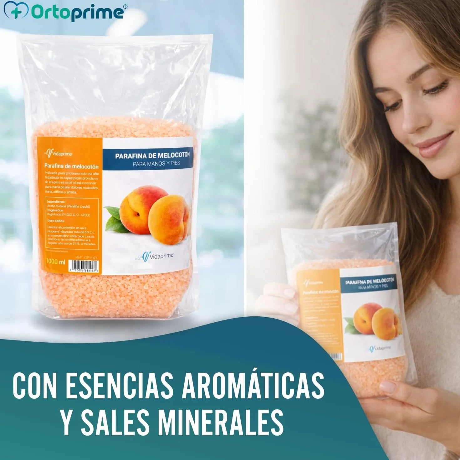 Parafina Manos y Pies Profesional Pack 3 x 3000ml - Parafina Rehabilitación Melocotón Antioxidante - Baños Hidratante para Artritis Artrosis