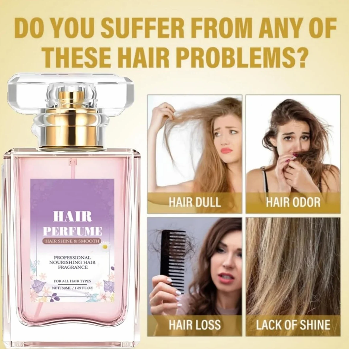 Aceites esenciales para cabello seco dañado con fragancia de feromonas