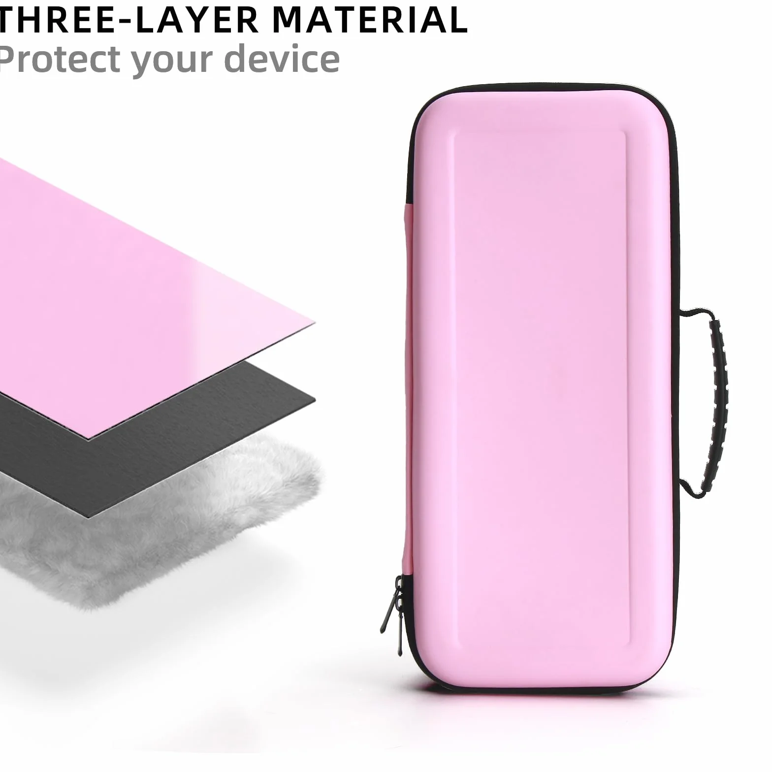 Funda rígida de viaje de poliuretano para alisador Dyson Airstrait HT01 y fuente de alimentación, impermeable, a prueba de golpes, funda de transporte de almacenamiento (rosa)