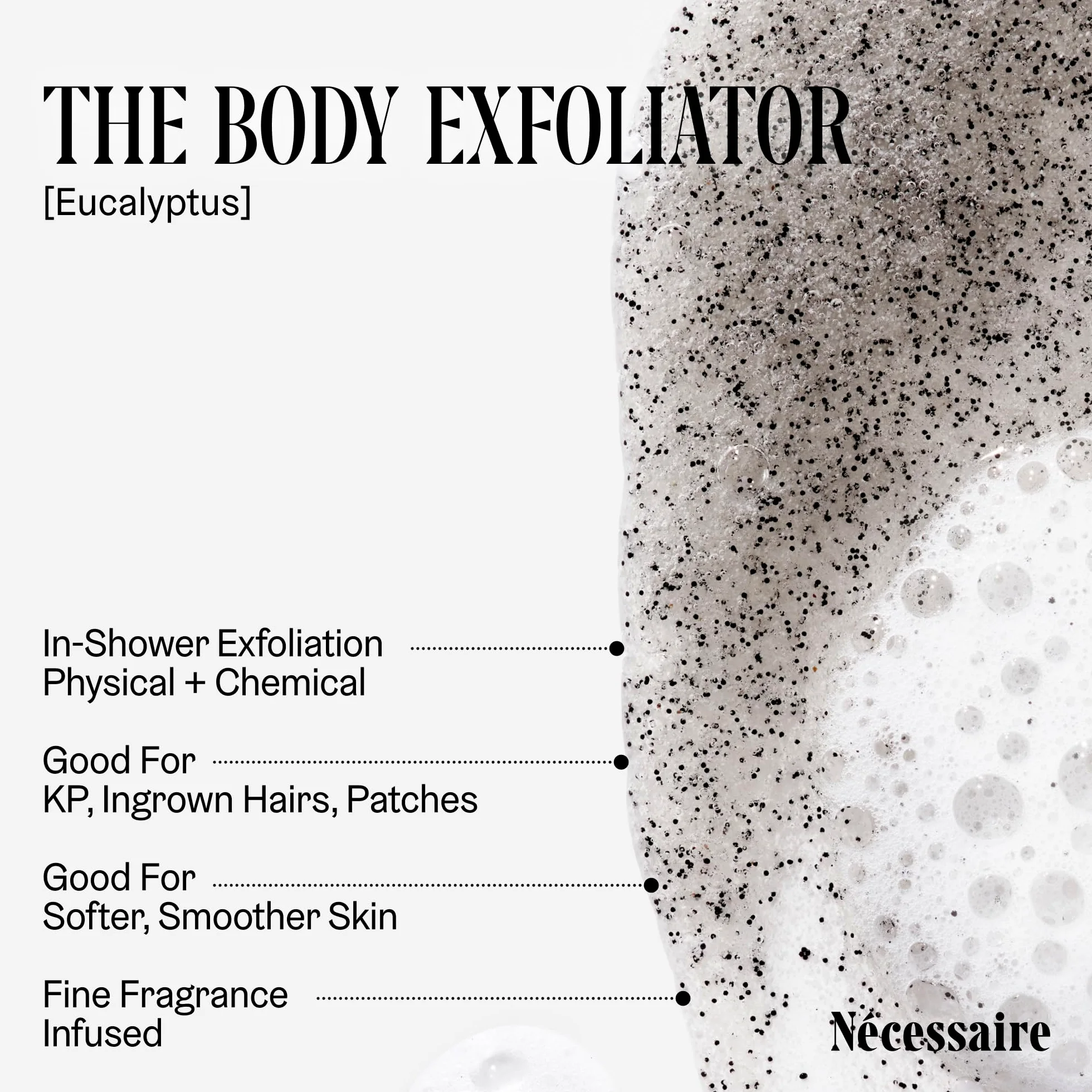 The Body Exfoliator Eucalyptus. Exfoliante corporal exfoliante. Exfoliante corporal KP. | Mezcla de AHA, BHA y PHA. Hipoalergénico, probado por dermatólogos. Resurge la piel. 180 ml / 6.1 fl oz.