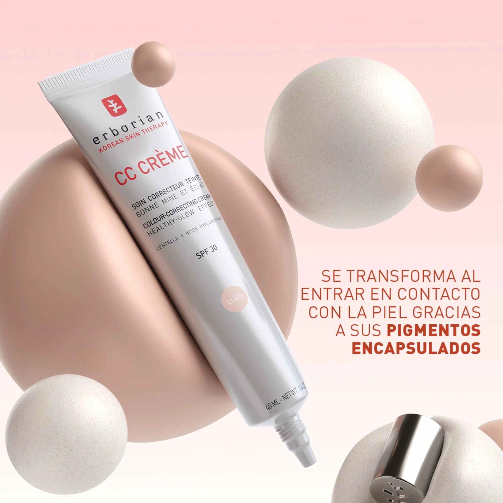 Erborian CC Crème con Centella Asiática Crema Facial Iluminadora SPF 30 Cosmética Coreana