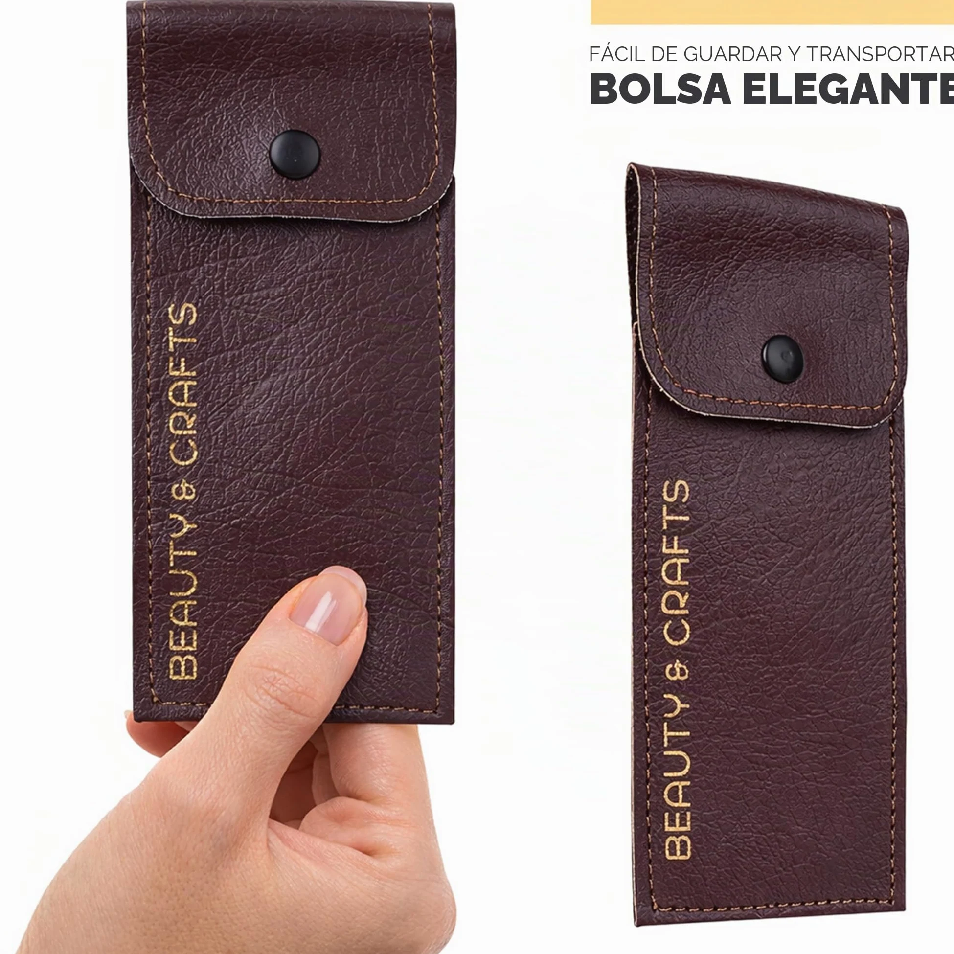 Beauty & Crafts - Tijeras alemanas para bigote de barba de 5 pulgadas - 2 peines de bigote para vello facial con hermosa bolsa - Tijeras de corte de barba para arreglar, cortar y peinar el bigote