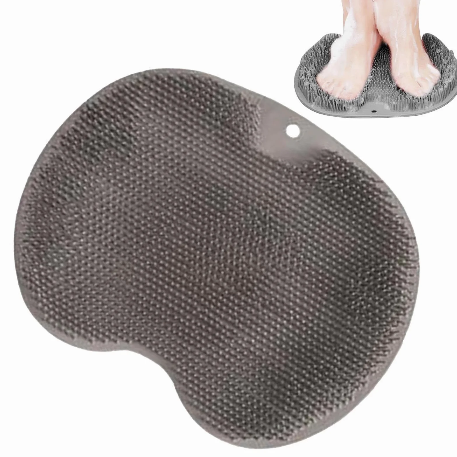10 cepillos de ducha para pies | Cepillo de silicona para la espalda | Cepillo masajeador antideslizante que mejora la circulación del pie y elimina la piel muerta, con