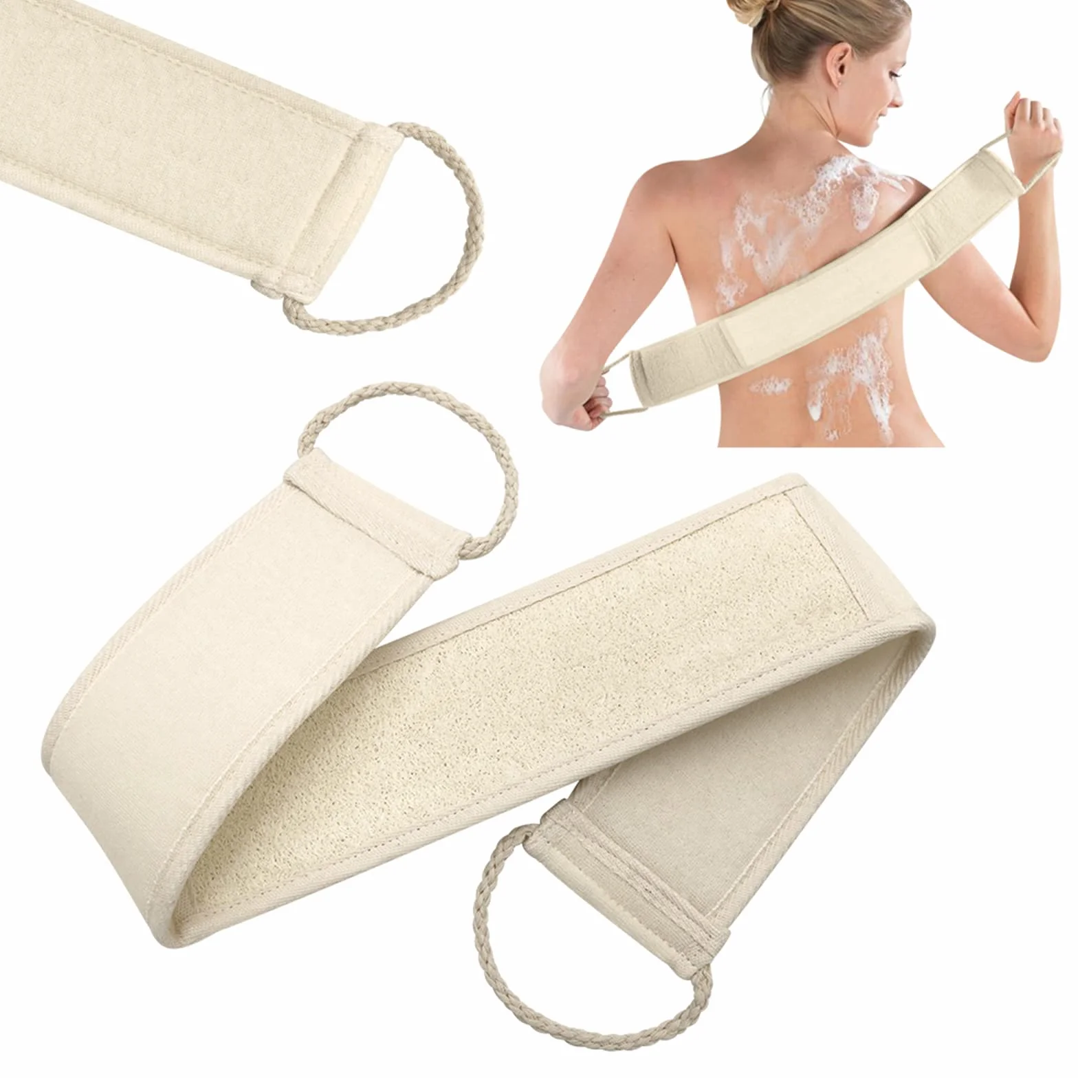 Pinkou Loofah Baño Exfoliante Orgánica Back Scrubber Ducha Toalla