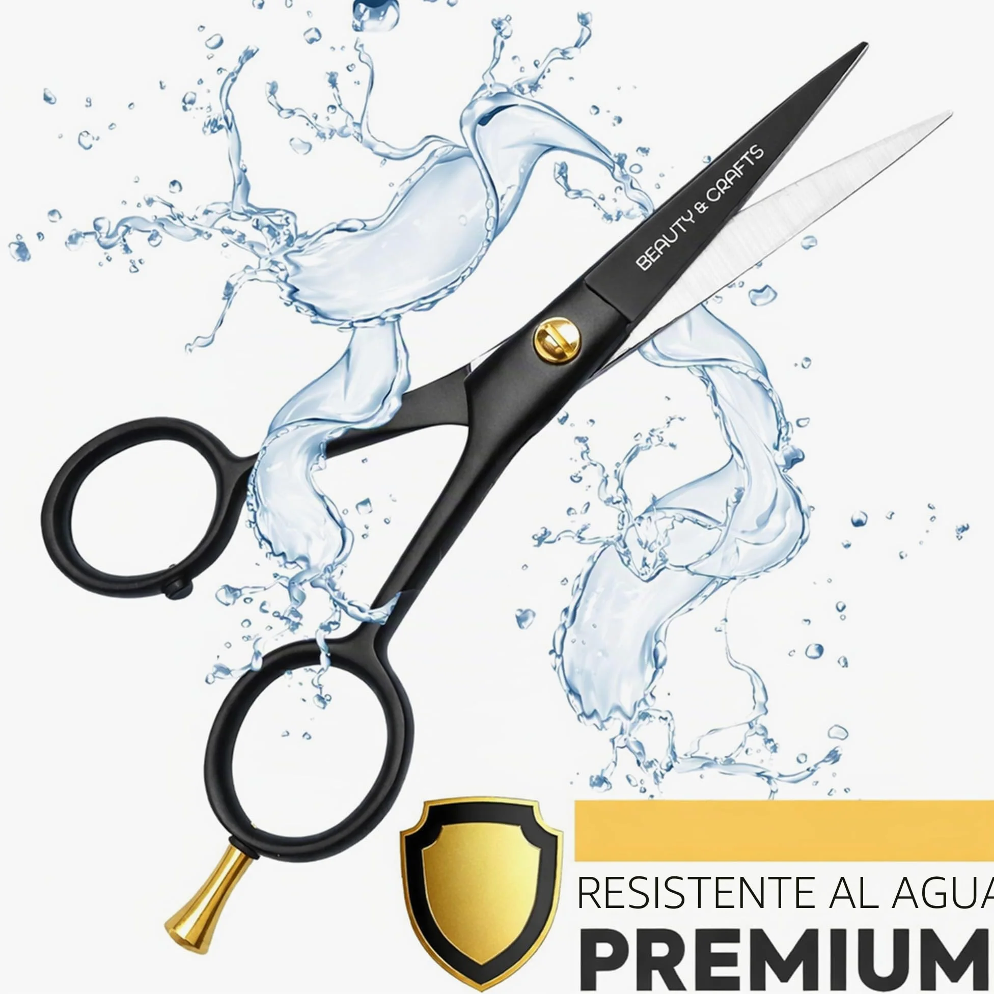 Beauty & Crafts - Tijeras alemanas para bigote de barba de 5 pulgadas - 2 peines de bigote para vello facial con hermosa bolsa - Tijeras de corte de barba para arreglar, cortar y peinar el bigote