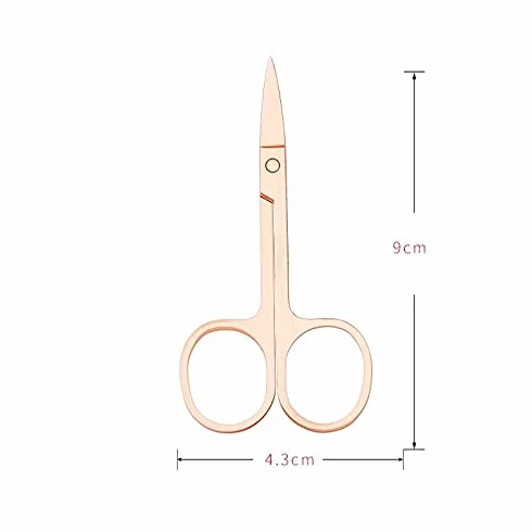 JZ Scissors 1PC Stainless Steel Small Nail Tools Eyebrow Nose Hair Scissors Cut Manicure Trimming Tweezer Makeup Beauty Tool (Color : Light Pink) (Color Titanium)