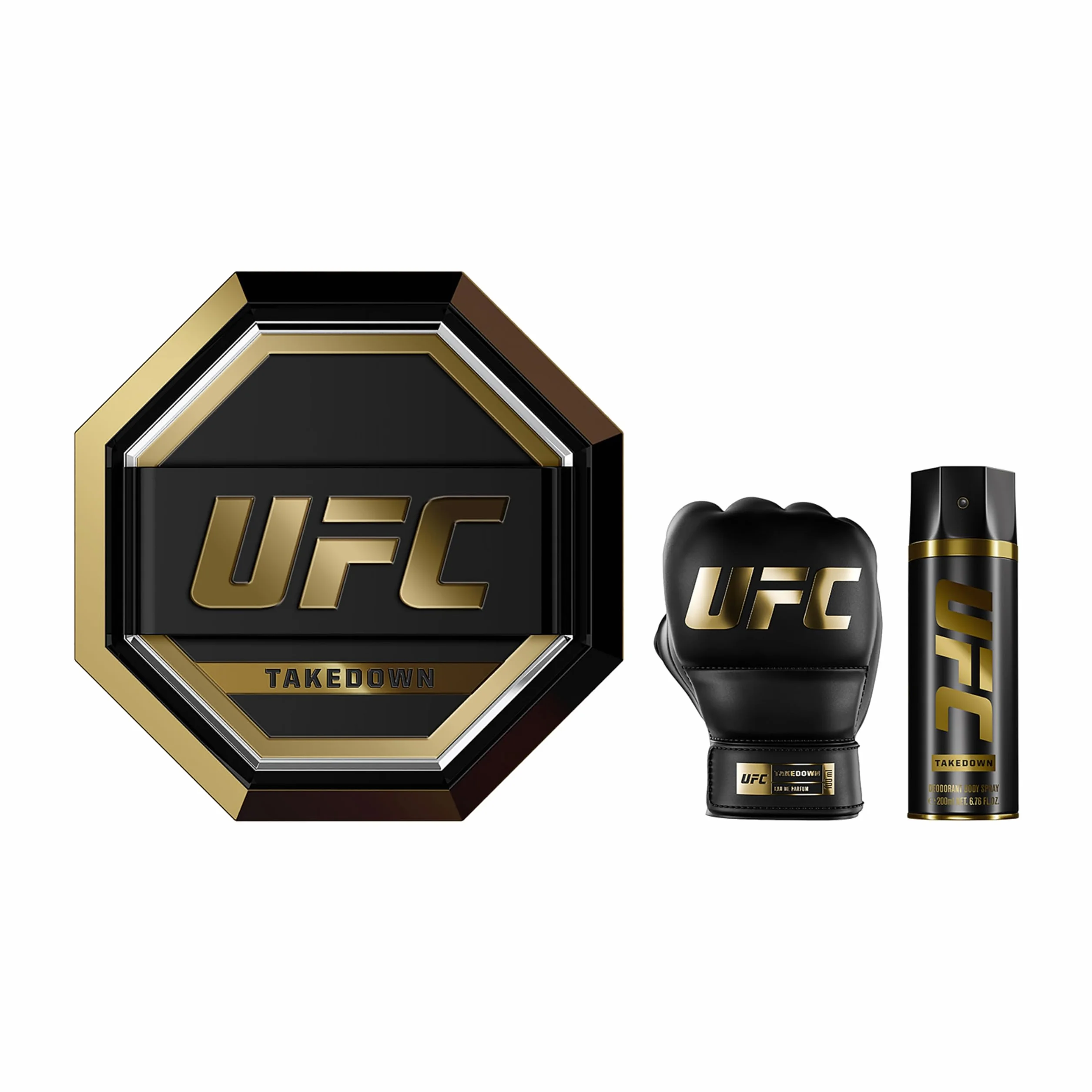 UFC Takedown Eau de Parfum 100ml Body Spray 200ml Set 2 Piezas Fragancia Marina Amaderada