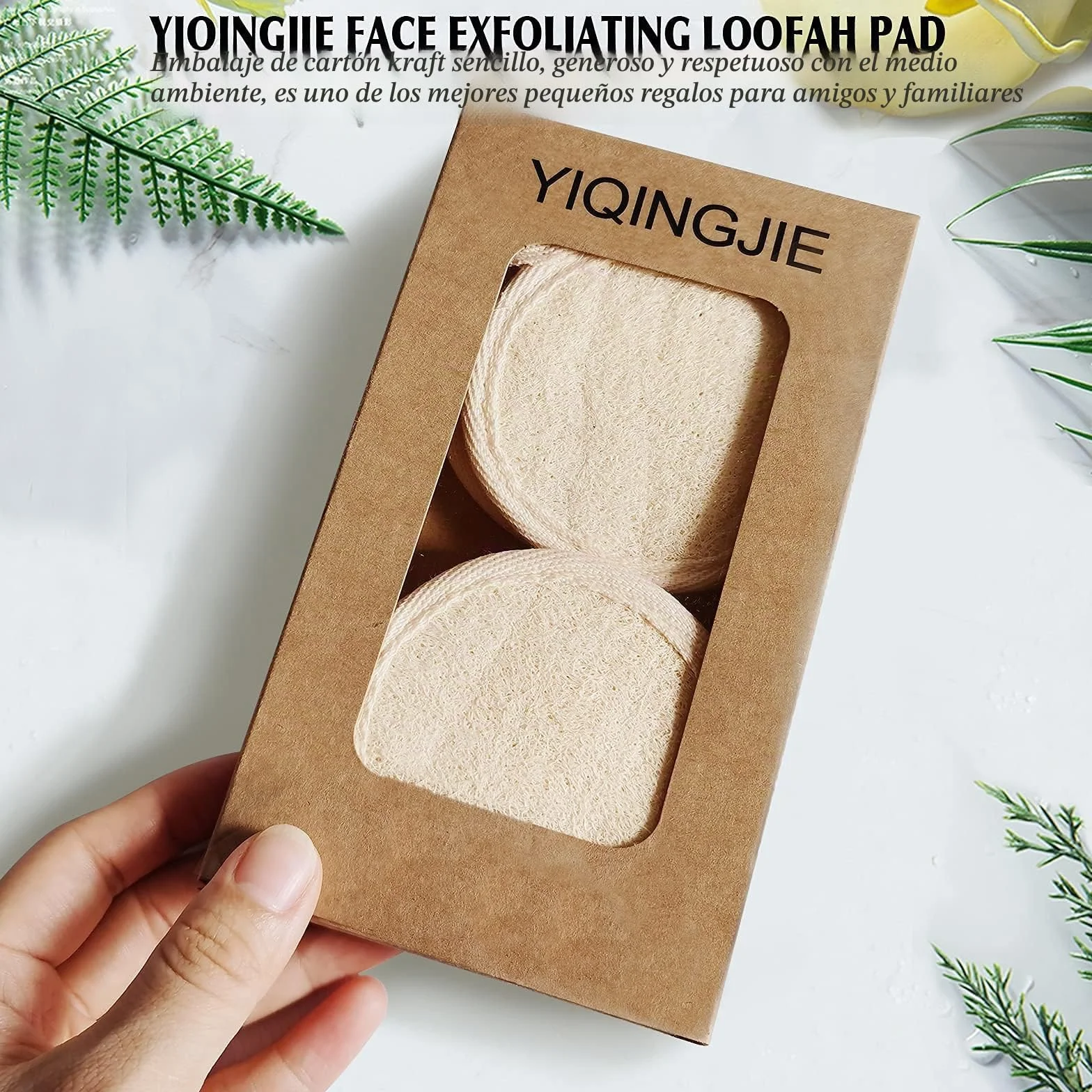 Esponja exfoliante natural de lufa, depurador facial, paquete de 4