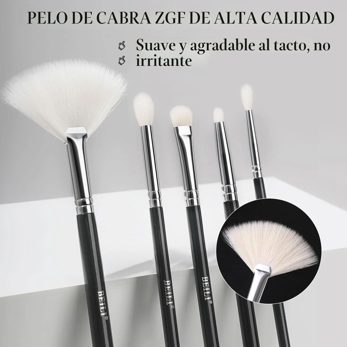 BEILI Set de Brochas de Maquillaje 20 Piezas Profesional Pinceles de Maquillaje Pelo de Cabra Natural Premium Synthetic Brochas de Maquillaje Para Cara y Ojos, Rubor, Contorno, Corrector, Eyeshadow