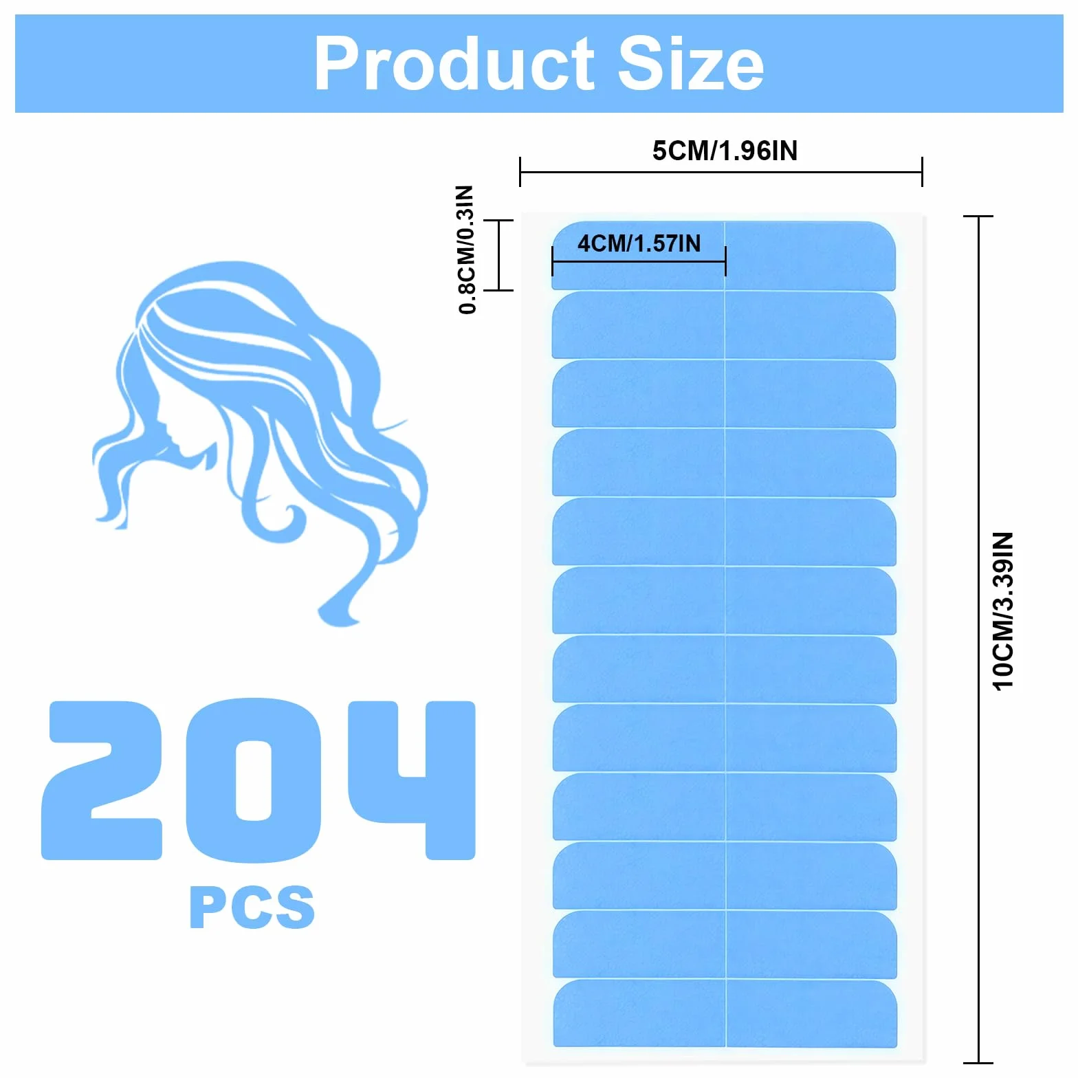 Flintronic Cinta Adhesiva para el Cabello 204pc, Adhesivo Doble Cara para Extensiones de Cabello