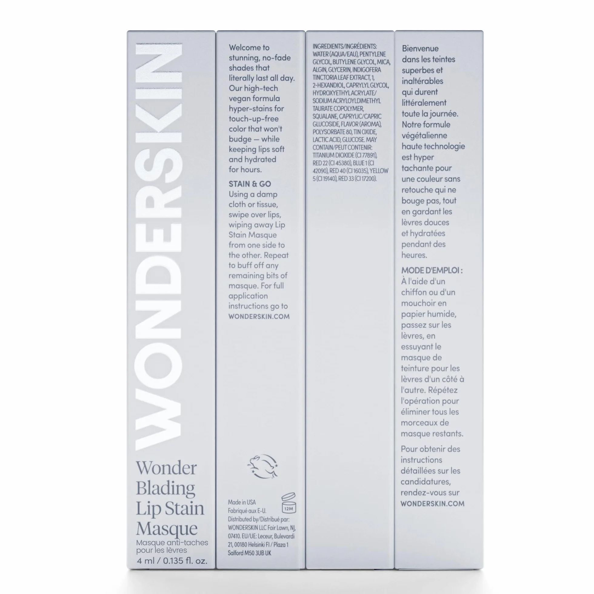 Wonderskin Wonder Blading Mascarilla de Tinte Labial Nude Larga Duración Prueba Transferencia