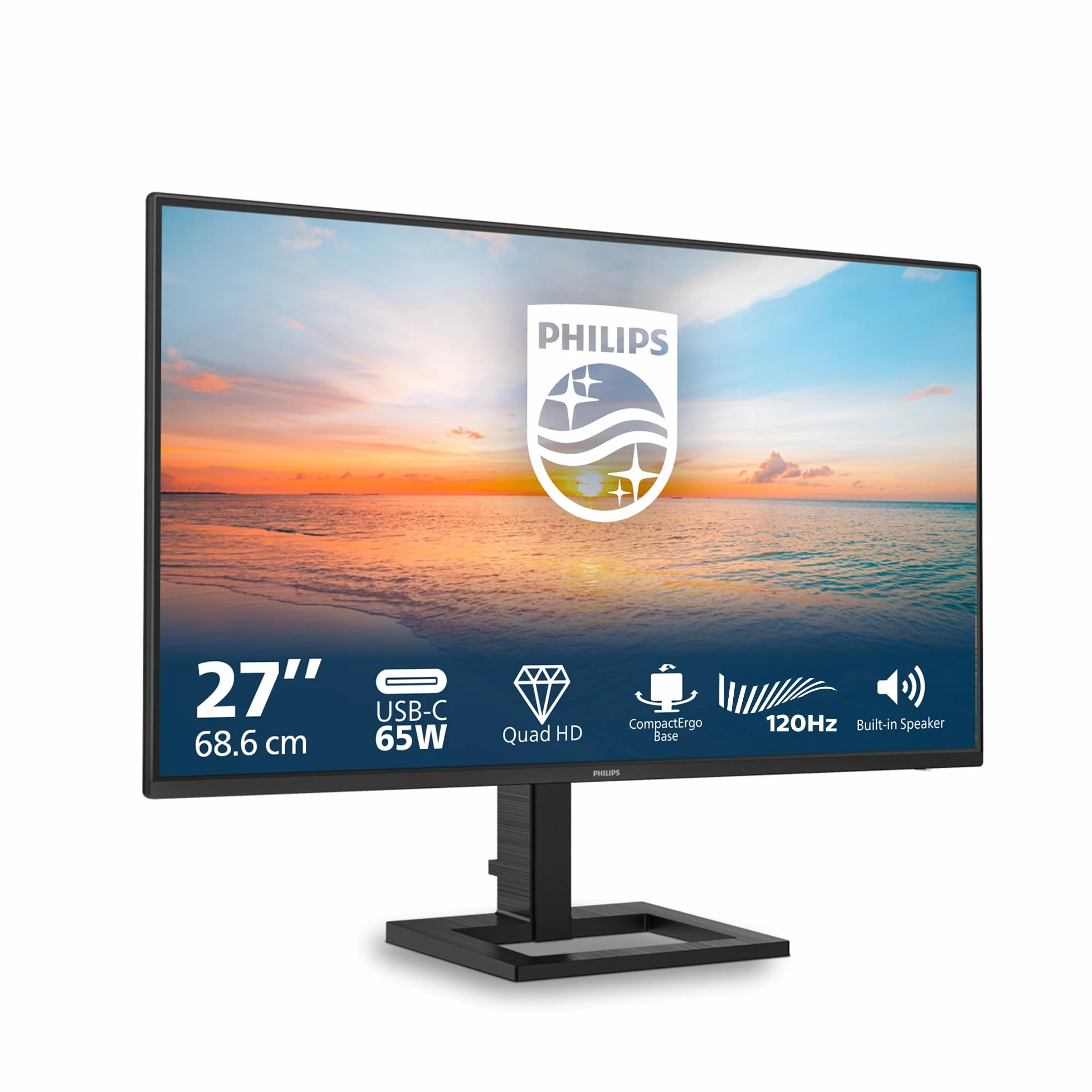 Philips 27E1N1600AE Monitor 27 Pulgadas QHD 120Hz IPS 1 MPRT Adaptive Sync HDR10 Altura Ajustable Altavoces Negro
