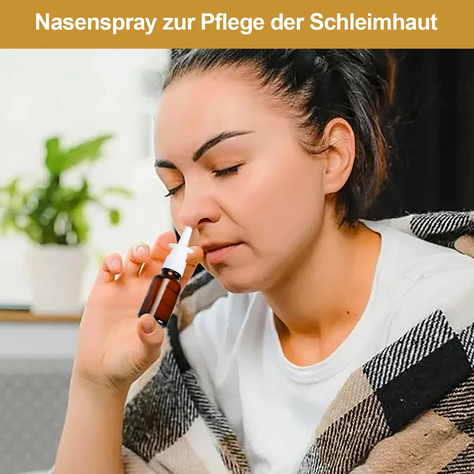 Nasal Spray Bottles 10ml Ámbar Vidrio Pulverizador Nasal Vacío con Embudos Pegatinas 4 Piezas