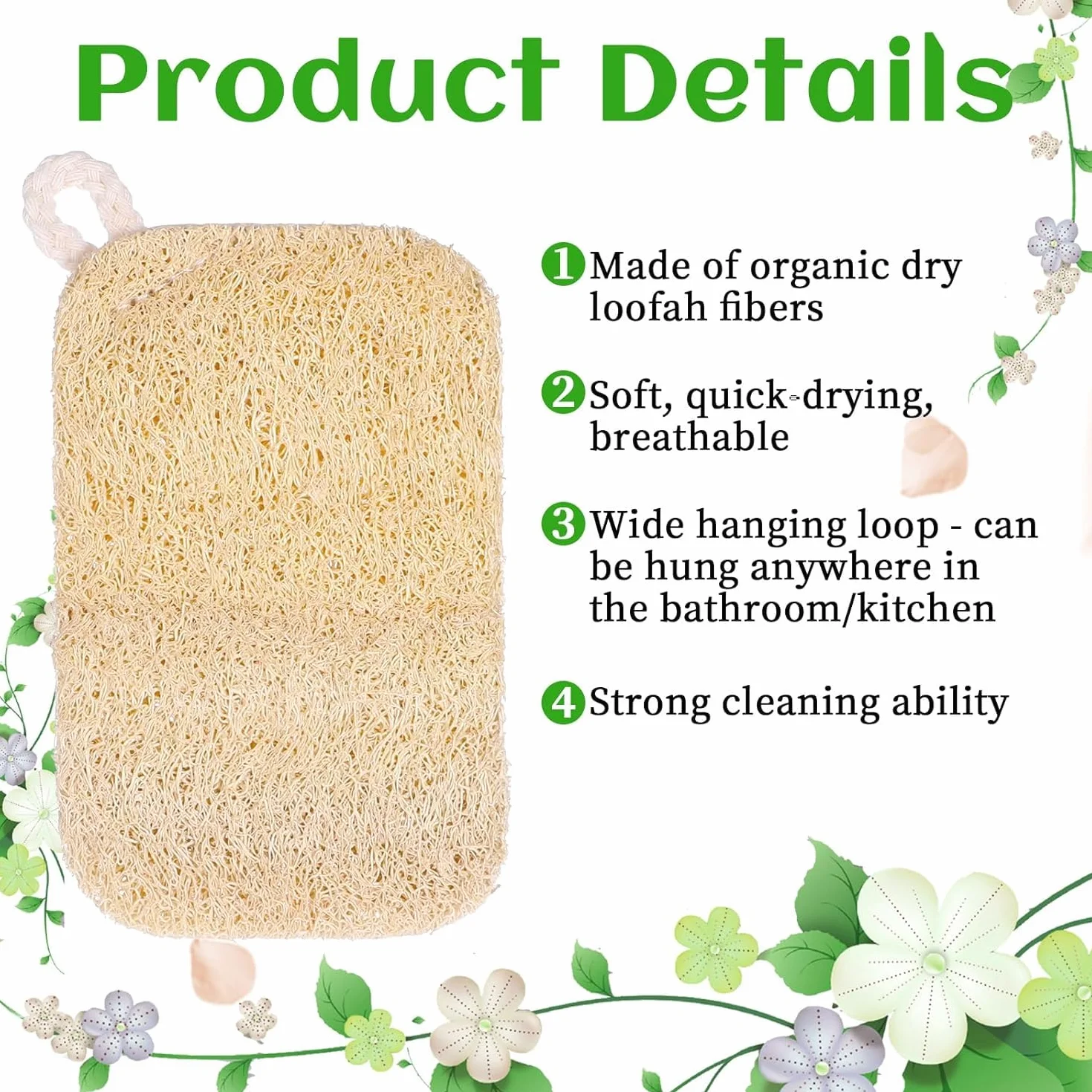MEISO Esponjas de Luffa Naturales 12 PCS Fibra Vegetal Ecológica Biodegradable Antiarañazos
