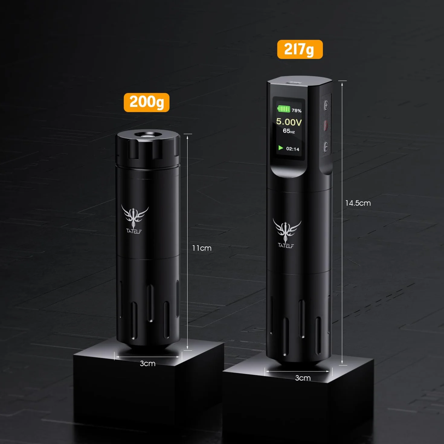 Máquina de Rotativa Inalámbrica con Pantalla LCD y Batería 1600mAh, Conexión RCA, 10 Tintas 20 Agujas para Principiantes y Artistas Kit Completo Profesional TATELF