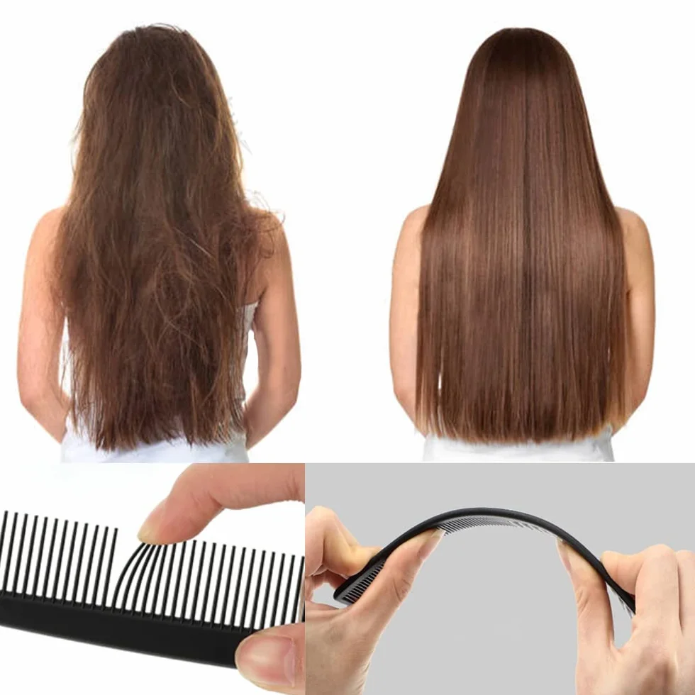 CCLKHY Peine para el pelo profesional de fibra de carbono, corte fino y estándar, resistente al calor