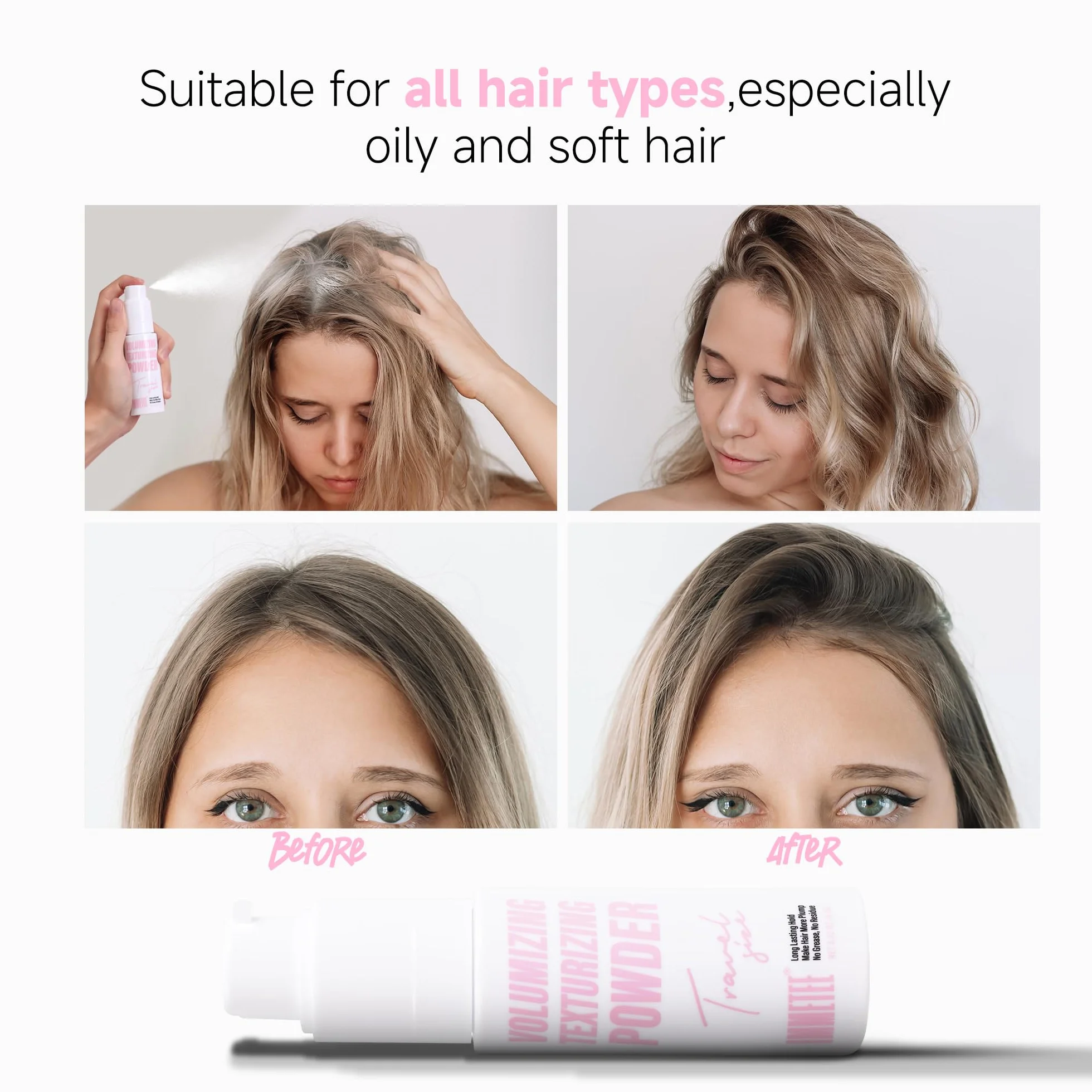 immetee Polvos Texturizantes Pelo Hombre Mujer 13g, Polvos Para el Pelo, Efecto Mate, Forte Sostener, Paquete 13g