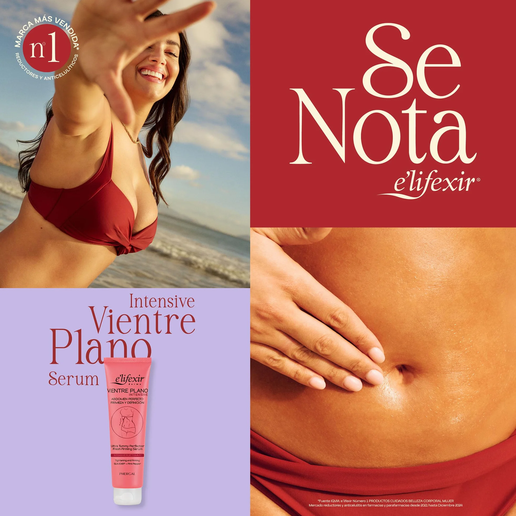 Elifexir Sérum Vientre Plano Intensive 150ml Elimina Volumen Drena Tonifica Reafirma Abdomen SLIMEXIR PINK PEPPER Cafeína