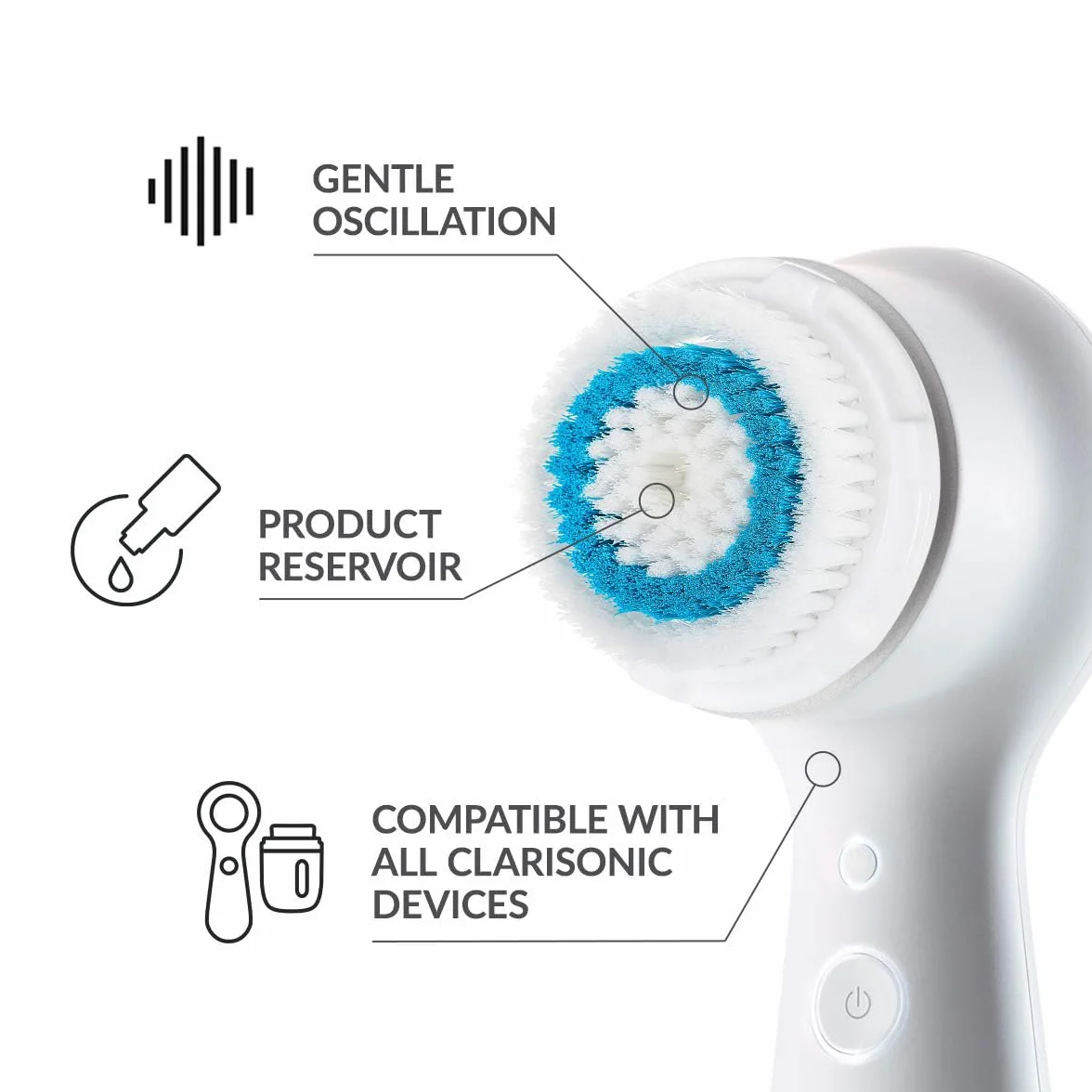 Clarisonic Mia 1 Mia 2 Mia Fit cabezal de cepillo de repuesto paquete de 2 limpieza facial poros profundos