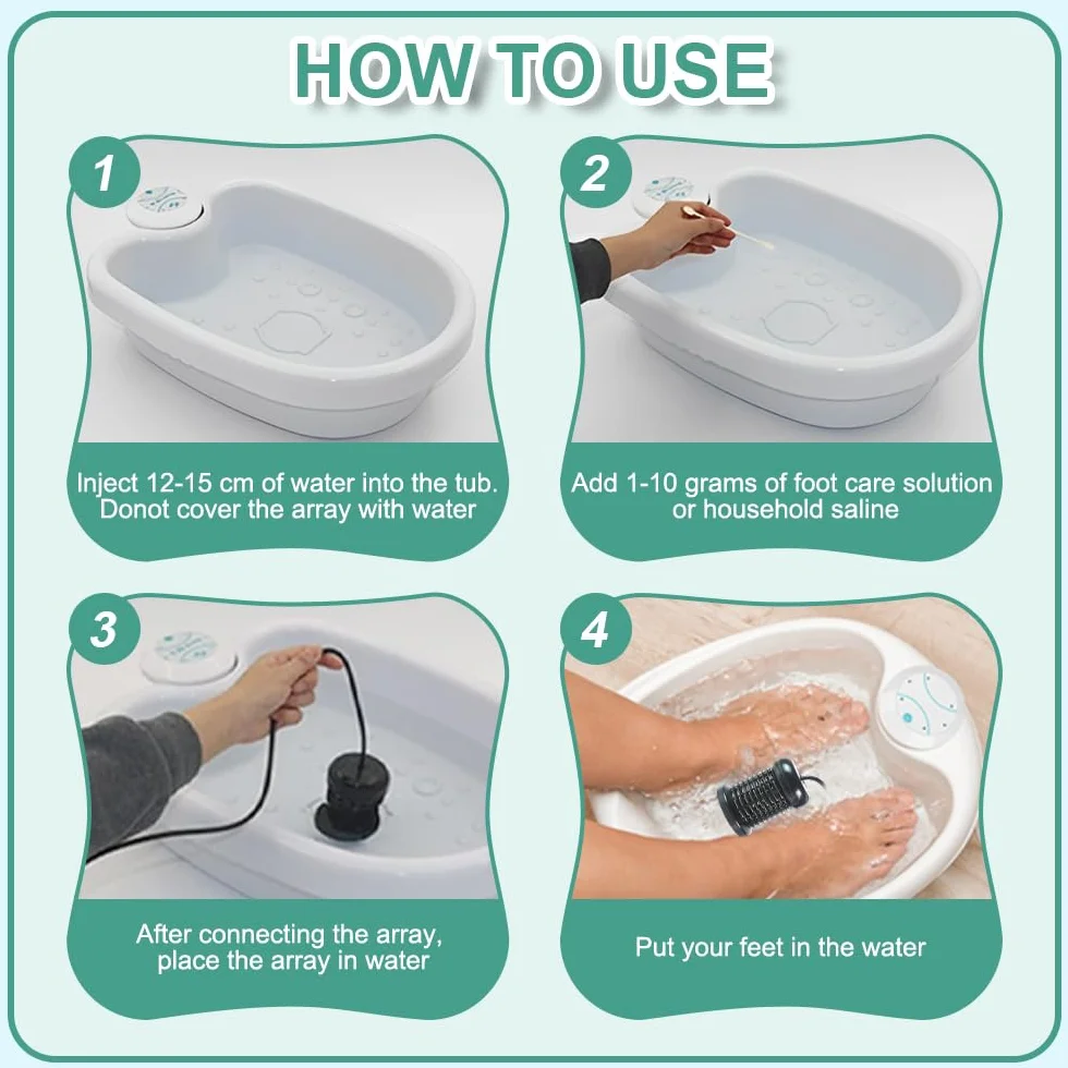 Baño de pies iónico, Juego de baño de pies completo Ionic, baño de pie s detox iónico, Spa iónico para Pies en casa, baño de Pies de electrólisis, máquina de limpieza portátil (Sin bañera)