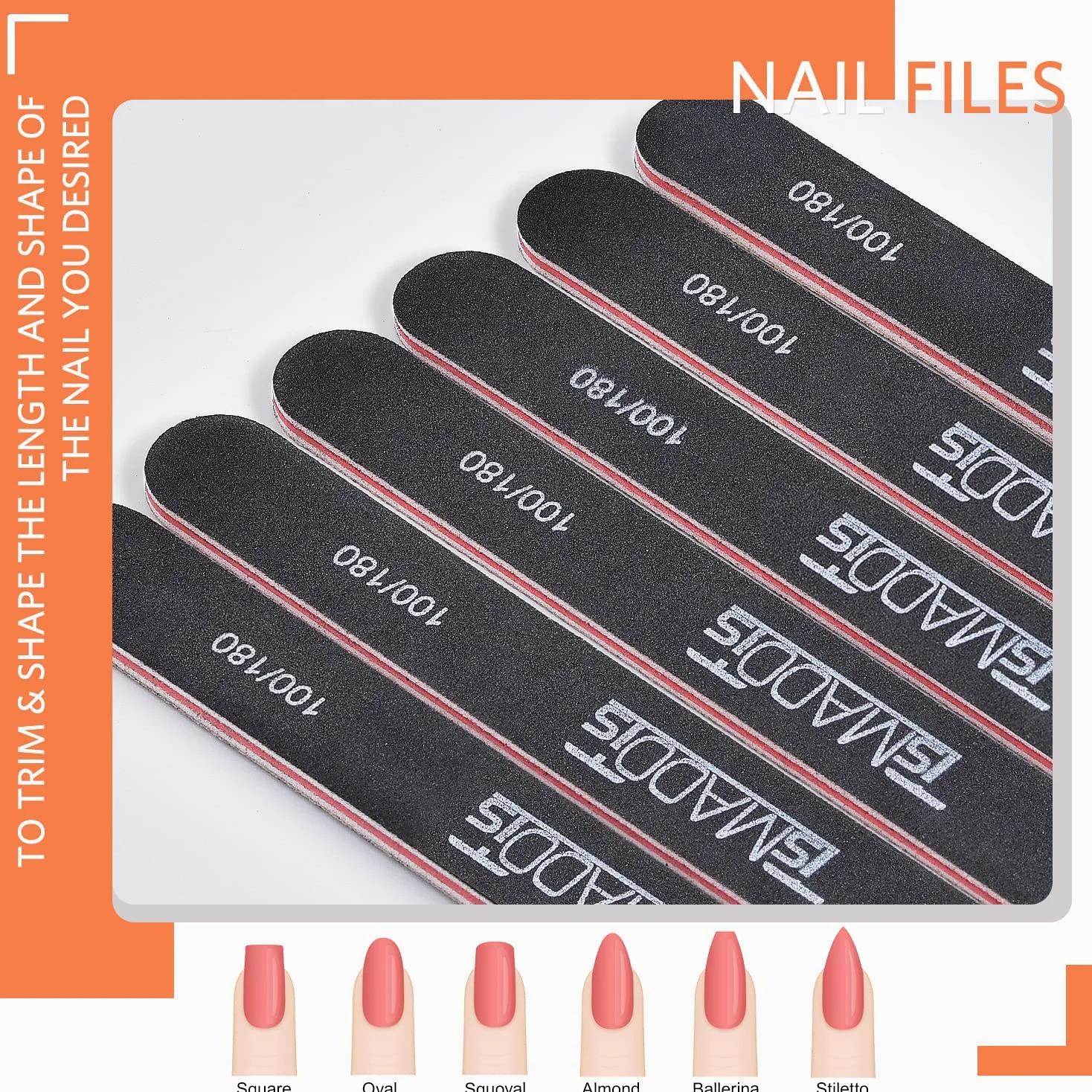 TsMADDTs - Limas de uñas y pulidores, limas de uñas profesionales lavables, tablas de esmeril de doble cara, 6 piezas y bloque de lijado pulidor, herramientas de manicura para arte de uñas, 6 piezas