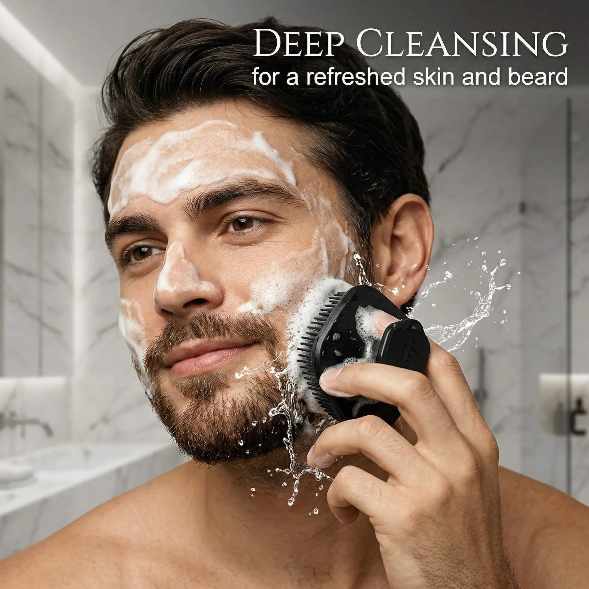 Cepillo Limpiador Facial de Silicona, Limpieza Profunda de Poros y Exfoliación Suave, Herramienta de Cuidado Facial Negro