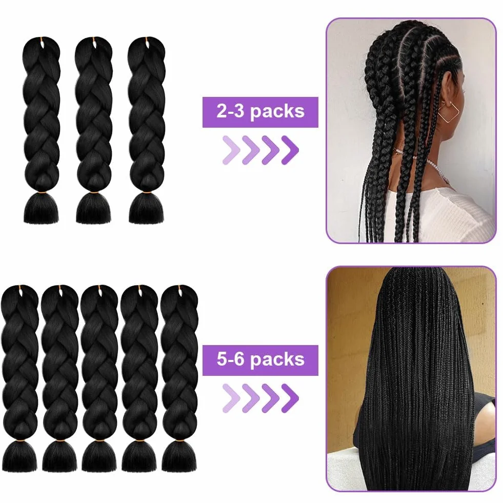 AUYAO Extensiones para Trenzas, Pelo Sintético Trenzas Africanas Degradado