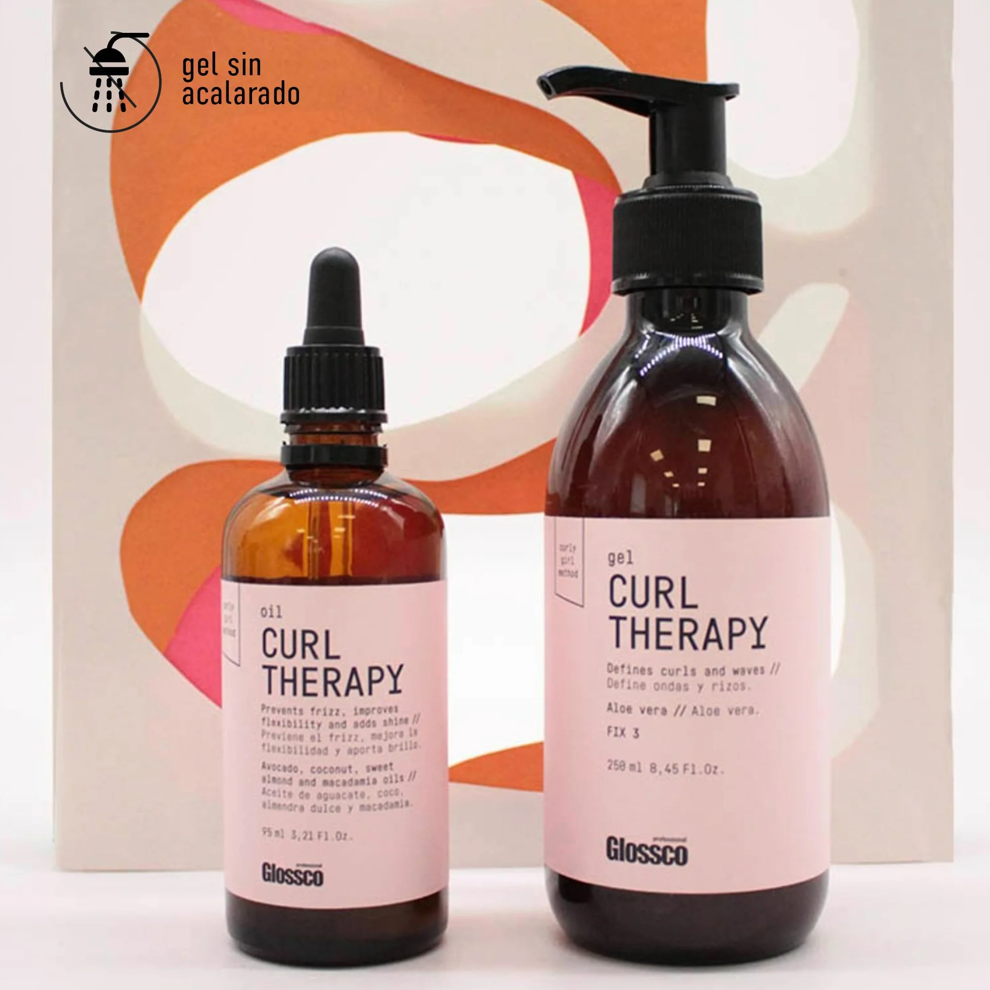 GLOSSCO PROFESSIONAL Gel Definidor de Rizos Curl Therapy 250 ml Fijación Nivel 3 Aloe Vera