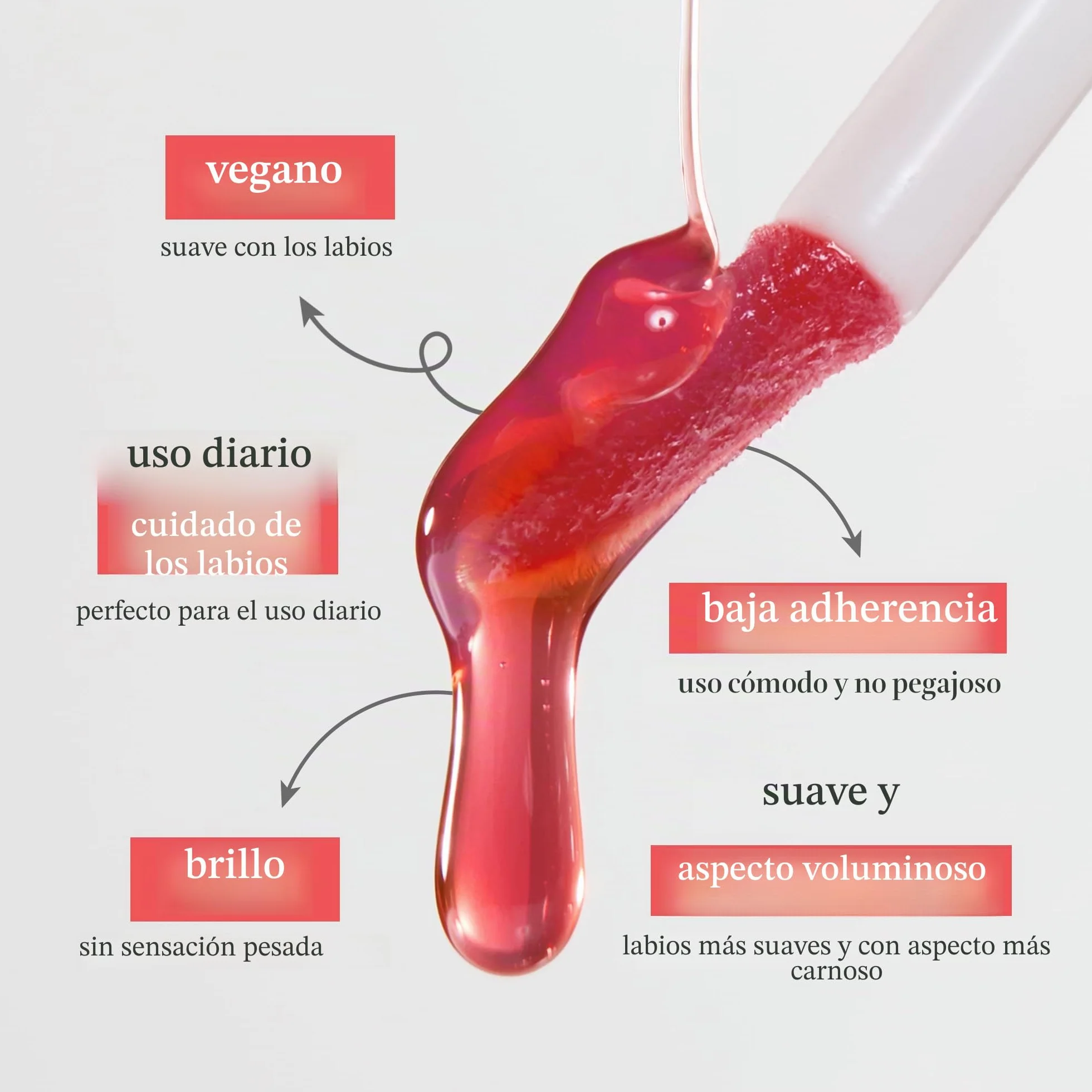 NOONI Aceite de labios coreano Appleberry Tinte de labios duradero hidratante resistente al agua 0,12 fl oz