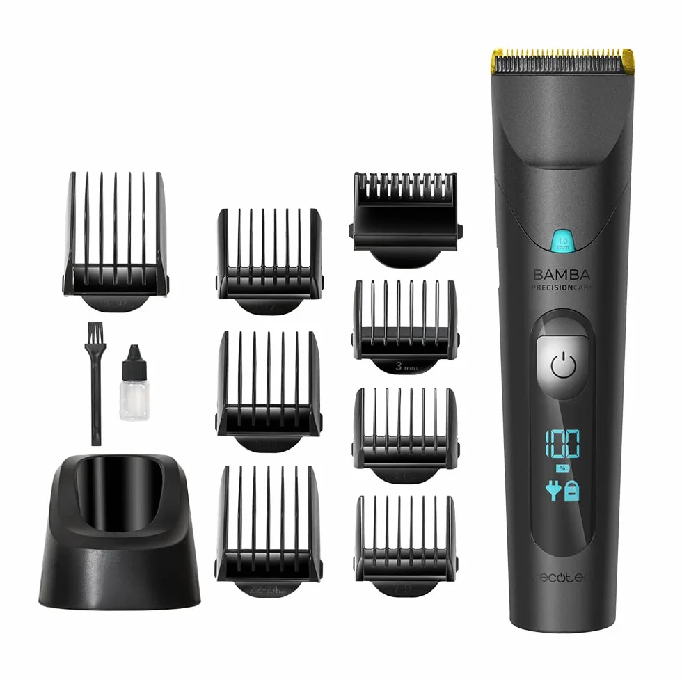 Cecotec Cortapelos Bamba PrecisionCare Wet&Dry IPX6 Acero Inoxidable Titanio 120 min Batería Litio