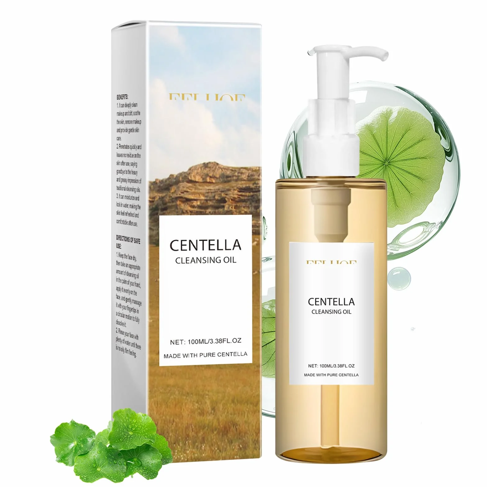 Centella Cleansing Oil, Aceite Limpiador Facial Coreano, Aceite Desmaquillante Facial, Apto para Todo Tipo de Piel