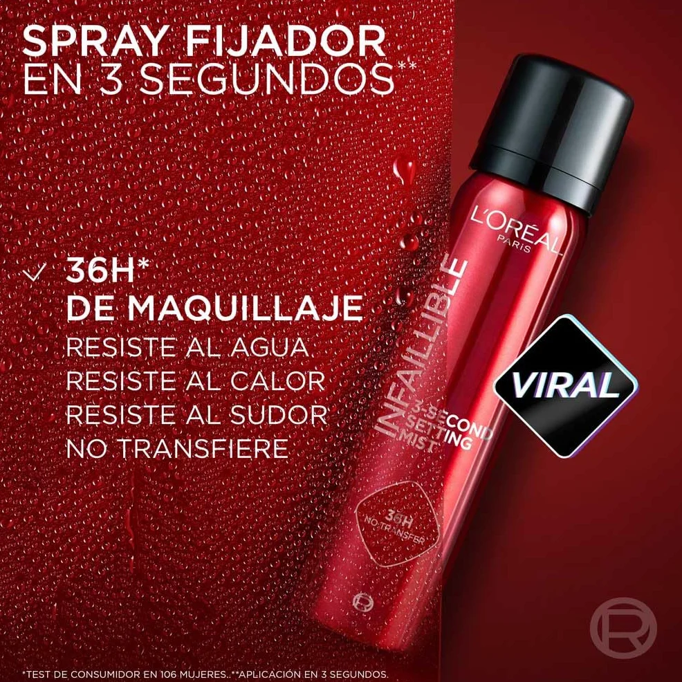 L'Oréal Paris Spray Fijador de Maquillaje Infaillible 36h 75 ml