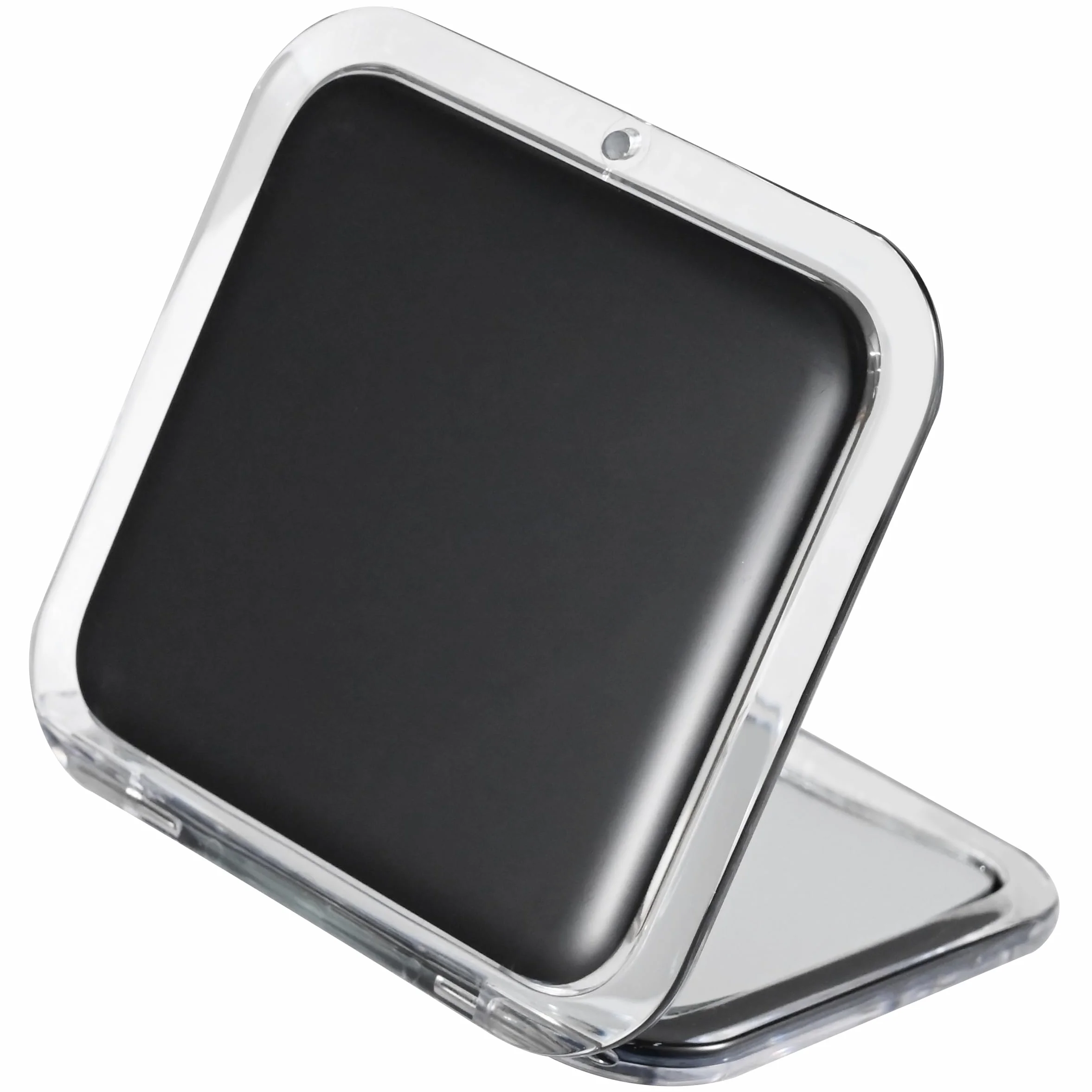 Mirrorvana Espejo ampliador compacto 30X para viajes, cuadrado plegable, 8,4 x 8,4 cm, negro