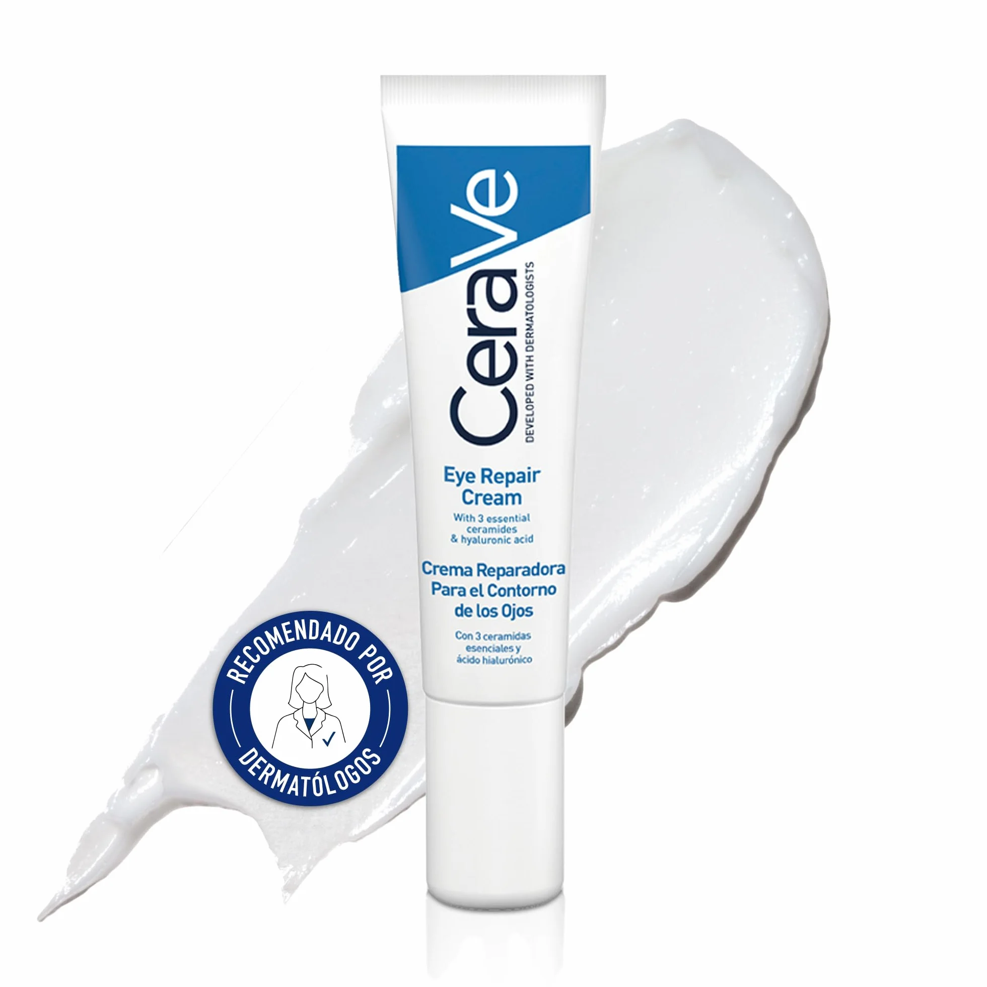 CeraVe Crema Reparadora Contorno de Ojos, Ácido Hialurónico y Niacinamida, 14ml