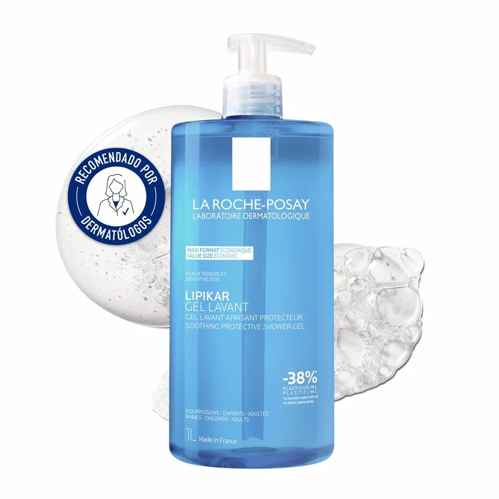 La Roche Posay Lipikar Gel de Ducha Fisiológico Relipidizante con Niacinamida y Manteca de Karité, 1L