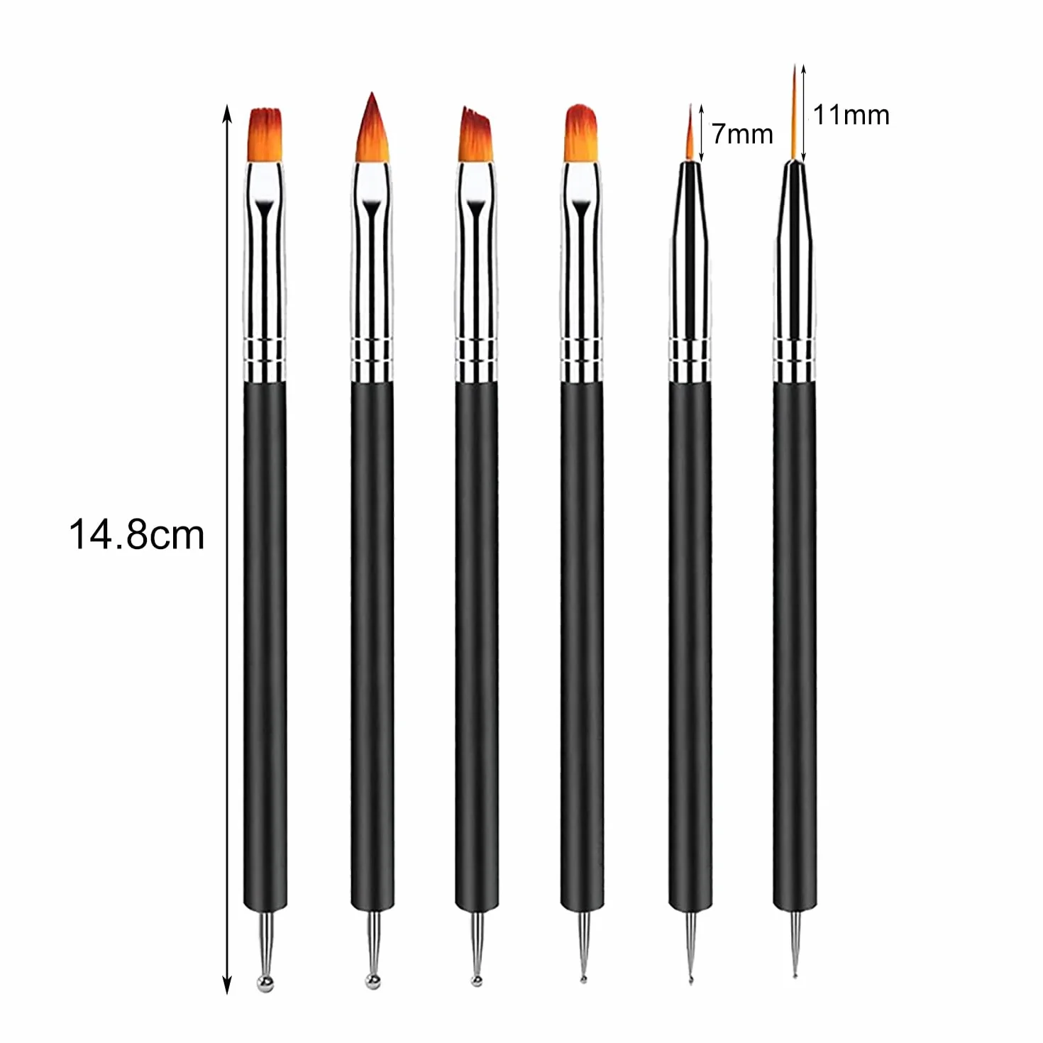 Plumas de Arte de Uñas, Herramientas de Doble Punta, Nail Dotting Manicure Tools para Diseño de Uñas en Gel