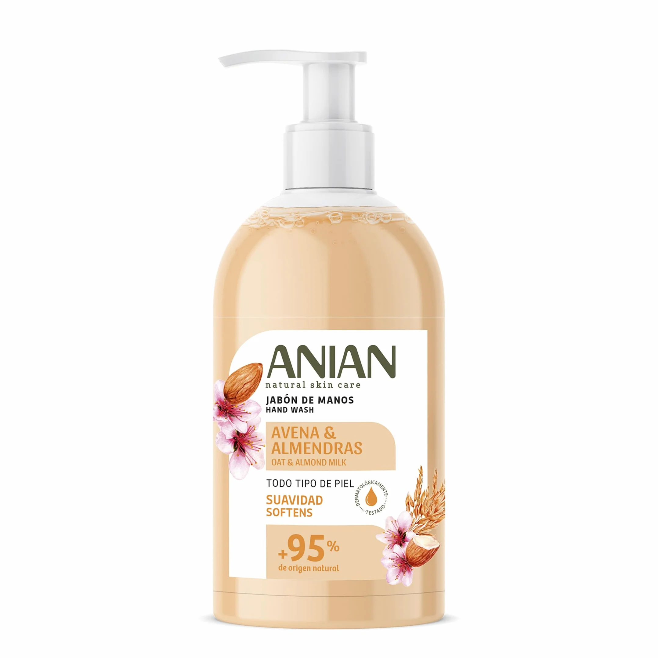 Jabón de Manos Avena y Almendras 500 ml Piel Sensible Calma e Hidrata
