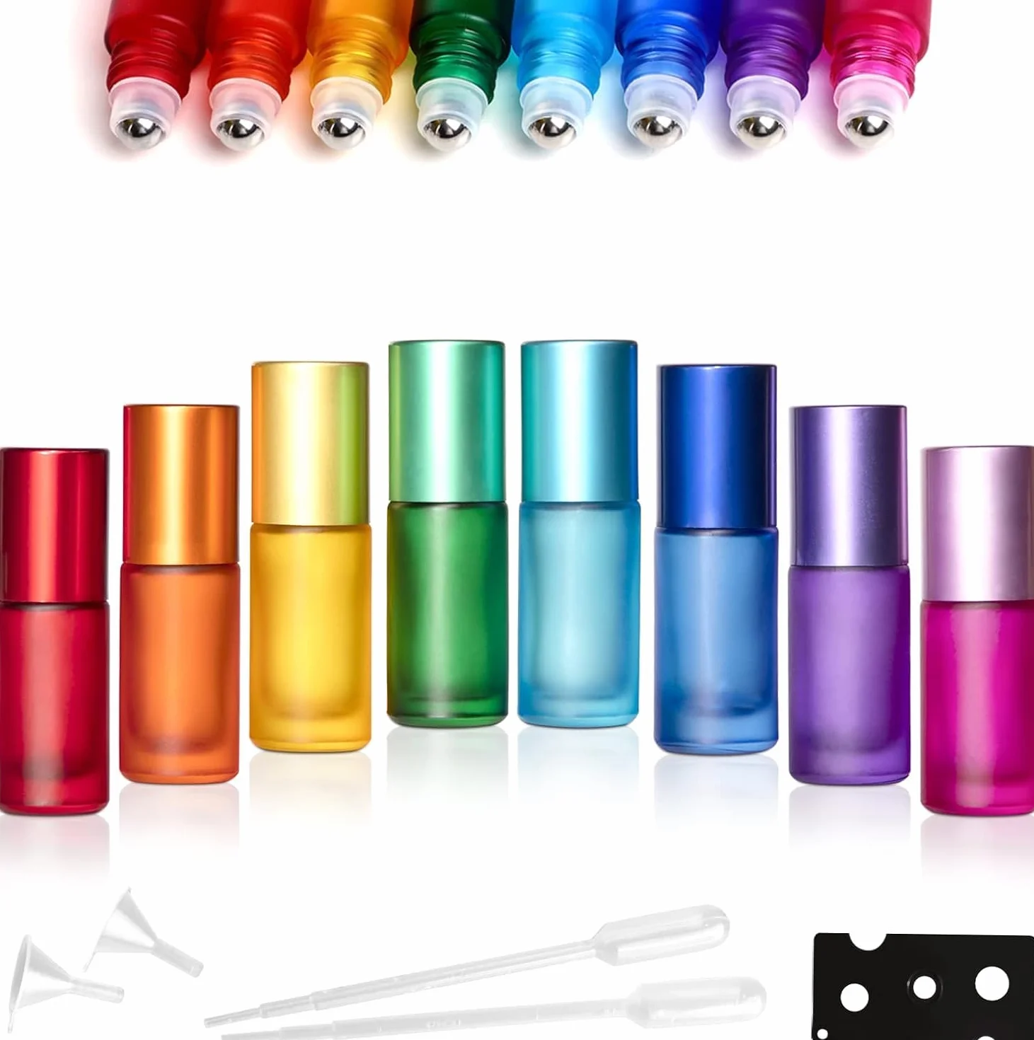 Roll On Aceites Esenciales 5ml 8 Pcs Botella Esmerilada Cristal Aromaterapia Perfumes